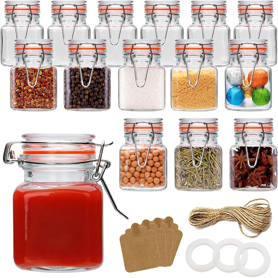 Amazon.com: Flrolove 4oz Small Spice Jars with Lids, 15 Pack