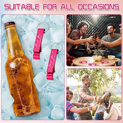 Miniatura 9 de Dandat 100 llaveros para abrebotellas de boda, regalos de boda para invitados, abridor de cerveza de vino de aluminio, regalos de invitados de boda