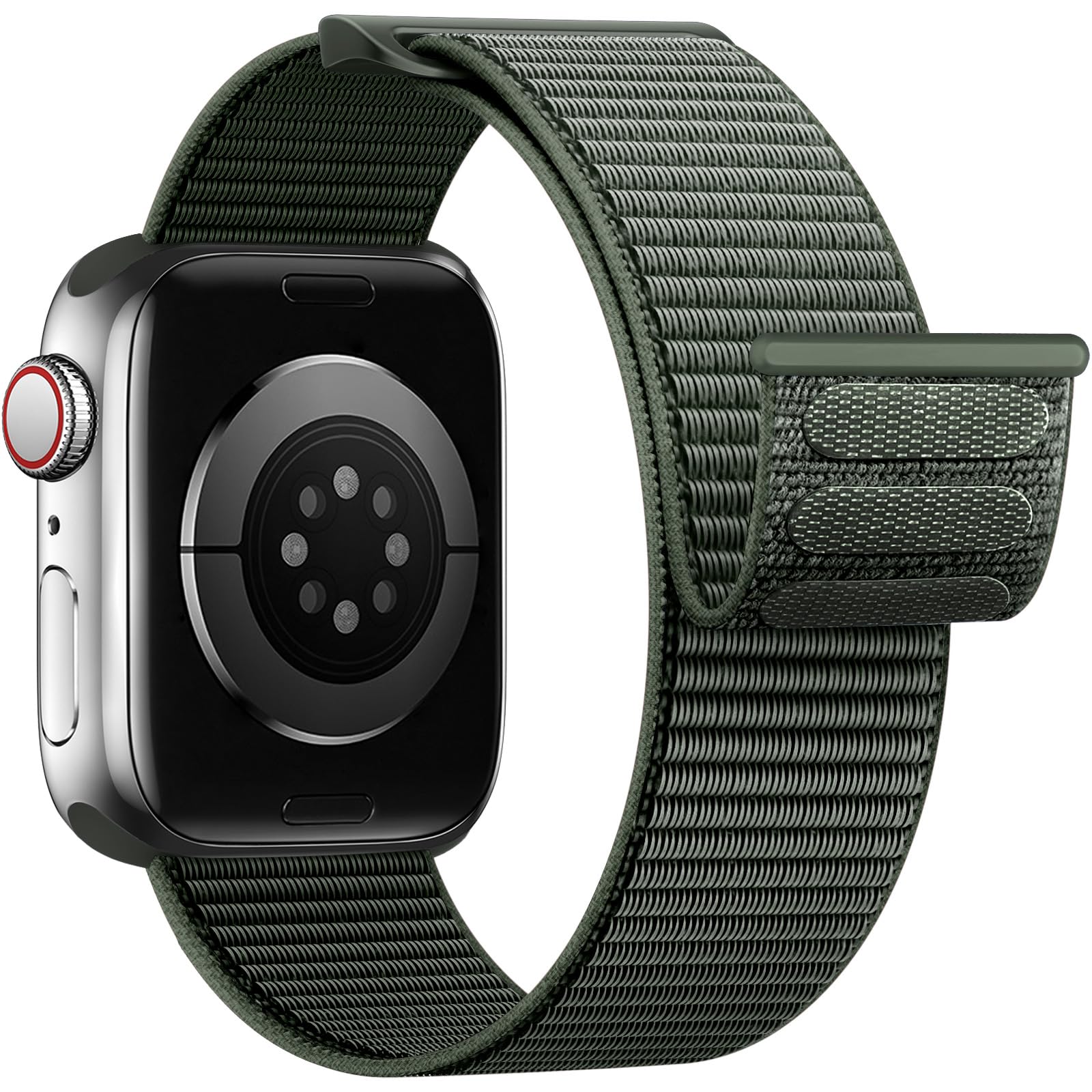 Yoohoo Nylon Straps Compatible with Apple Watch Straps 44mm 45mm 46mm 49mm 42mm(Series 3/2/1)Women Men,Upgraded Soft Nylon Replacement Bands for iWatch Series 11 10 9 8 7 6 5 4 3 2 1 SE3 Ultra3/Black — view 42