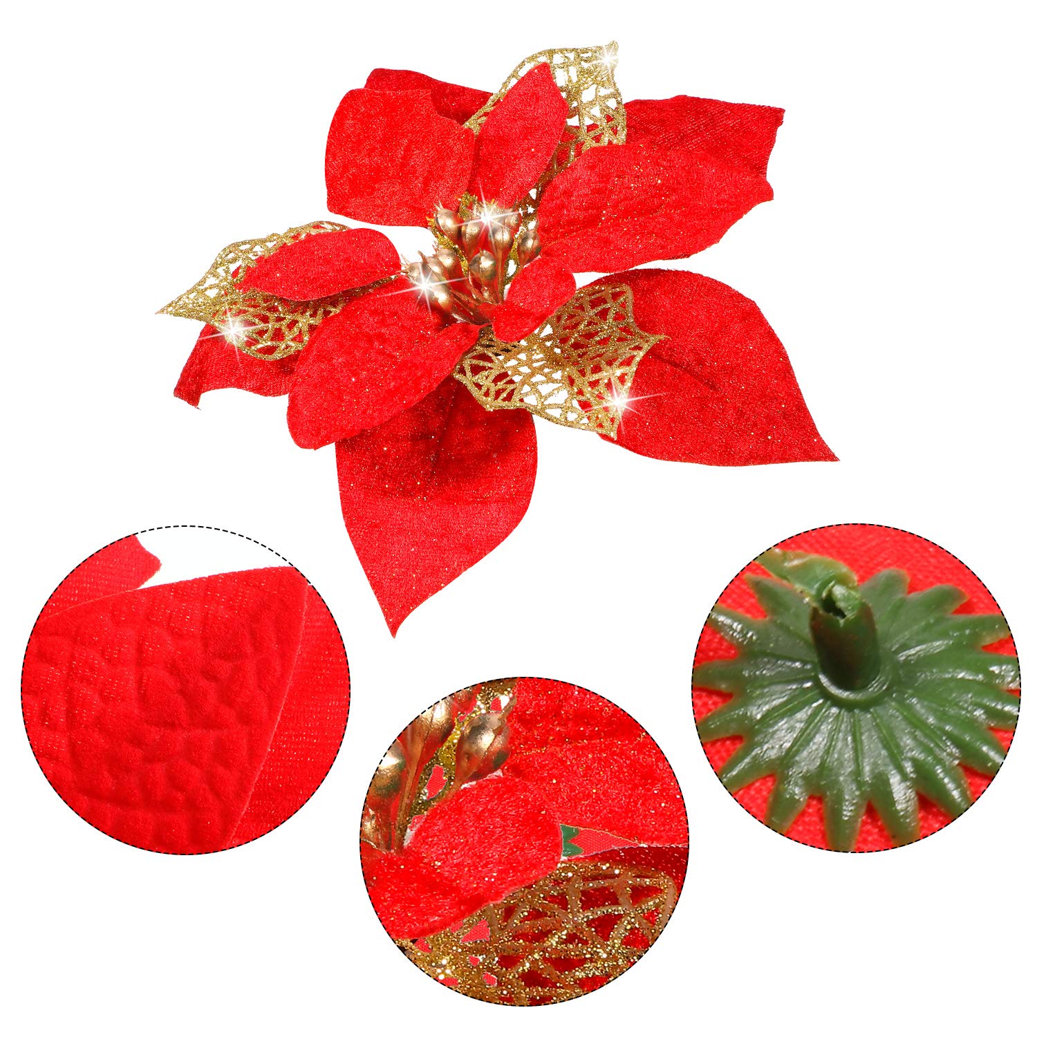 16 Stück 22CM Weihnachtsstern KünstlichWeihnachtsdeko