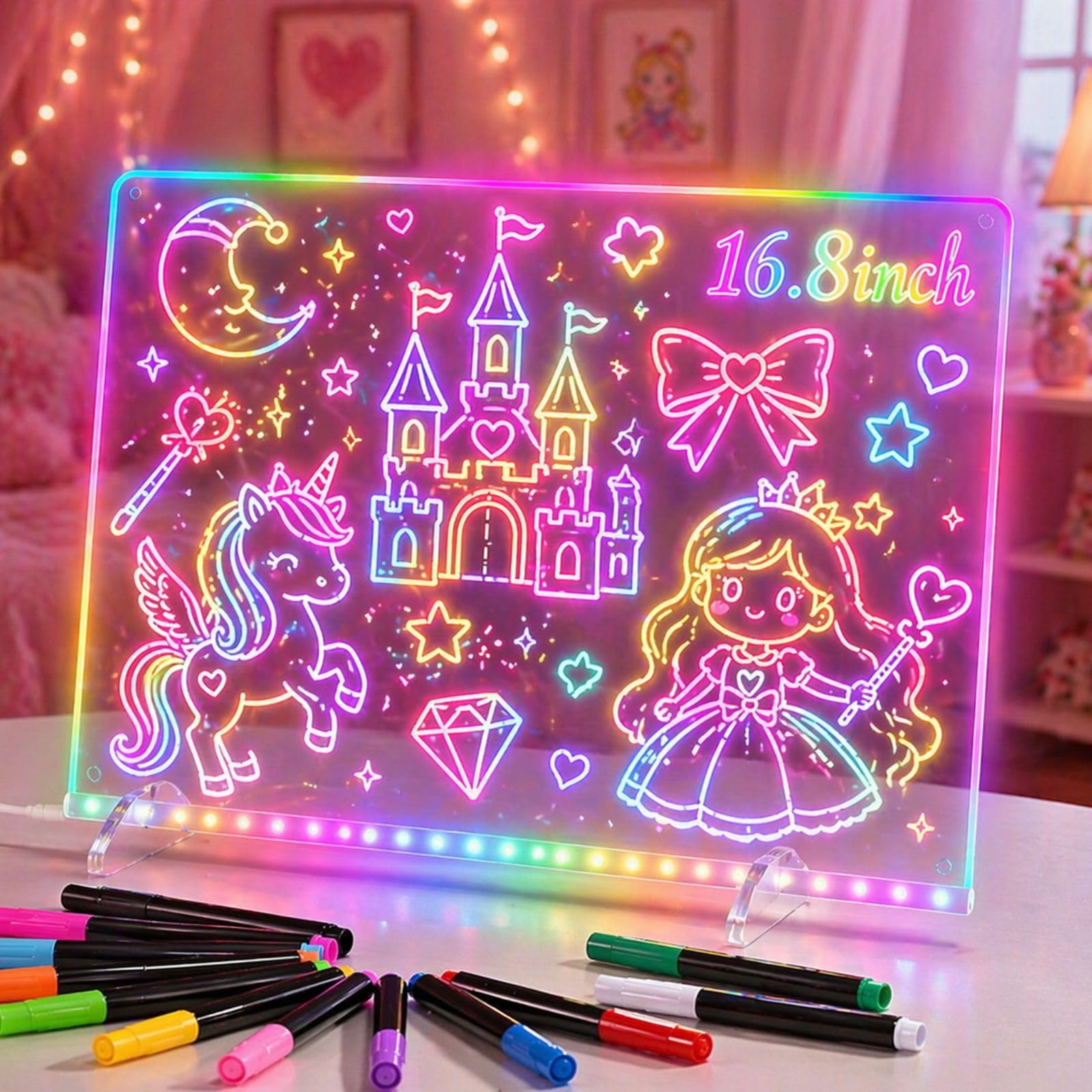 ホワイトボード LEDライト付き Amazon.co.jp: BlueSwan 7色LEDライト付き描画ボード、汚れのない