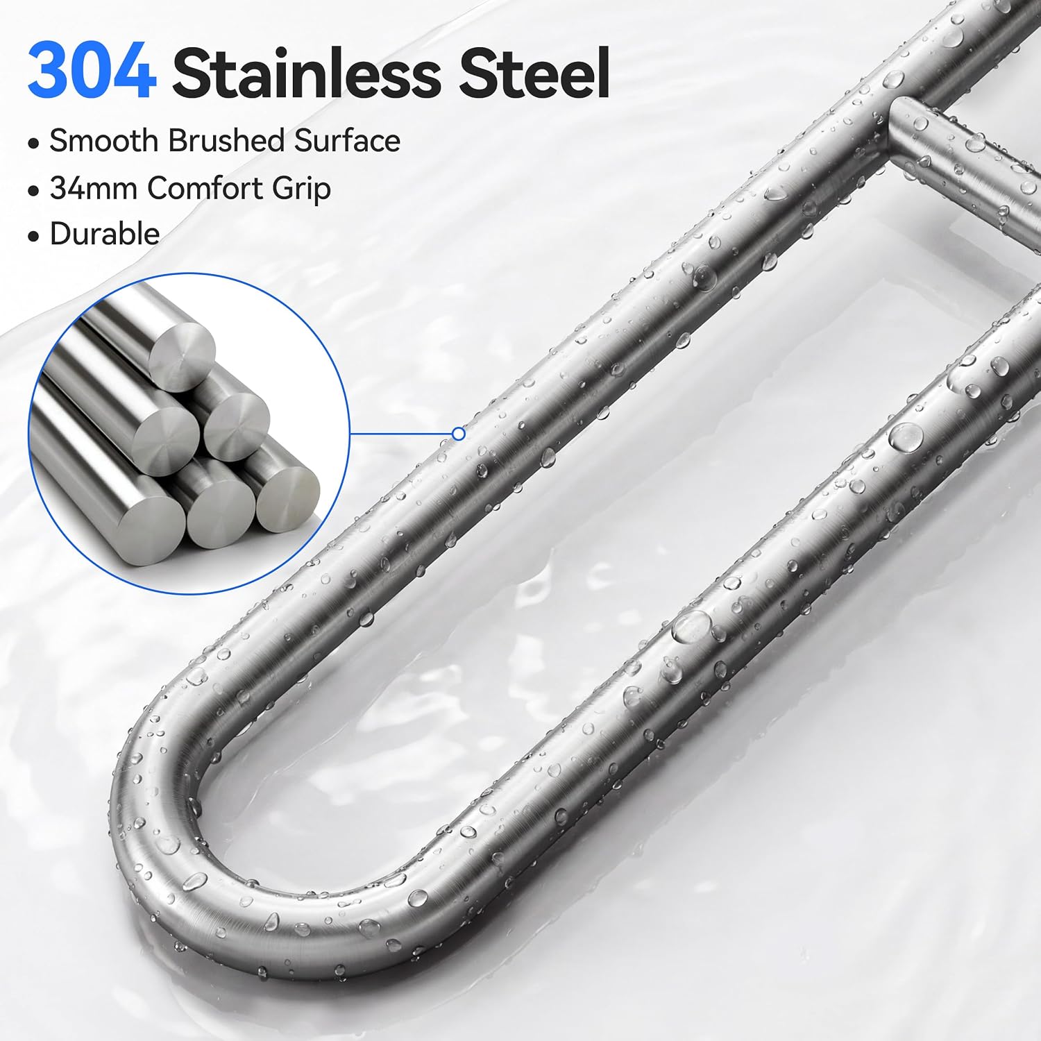 Toilet Grab Bar, Flip Up Foldable Bathroom Safety Handrail, Wall Mounted 304 Stainless Steel Support Rail for Elderly Seniors Handicap Toilet Assistance（30inch）