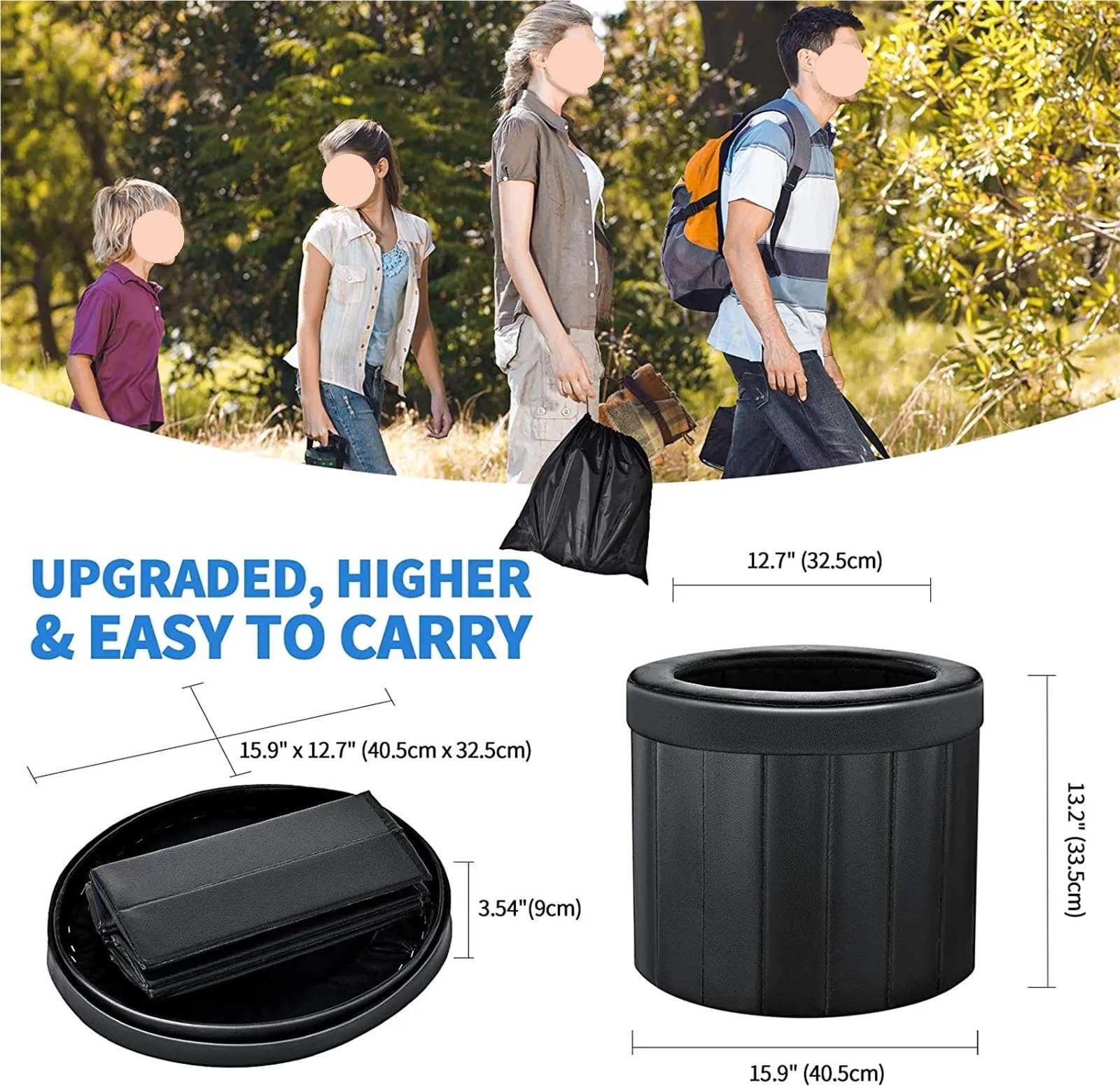 Baño Portátil, Asiento Plegable para Inodoro Acampar Al Aire Libre | Cómoda Portátil, Orinal Porta, Viajes