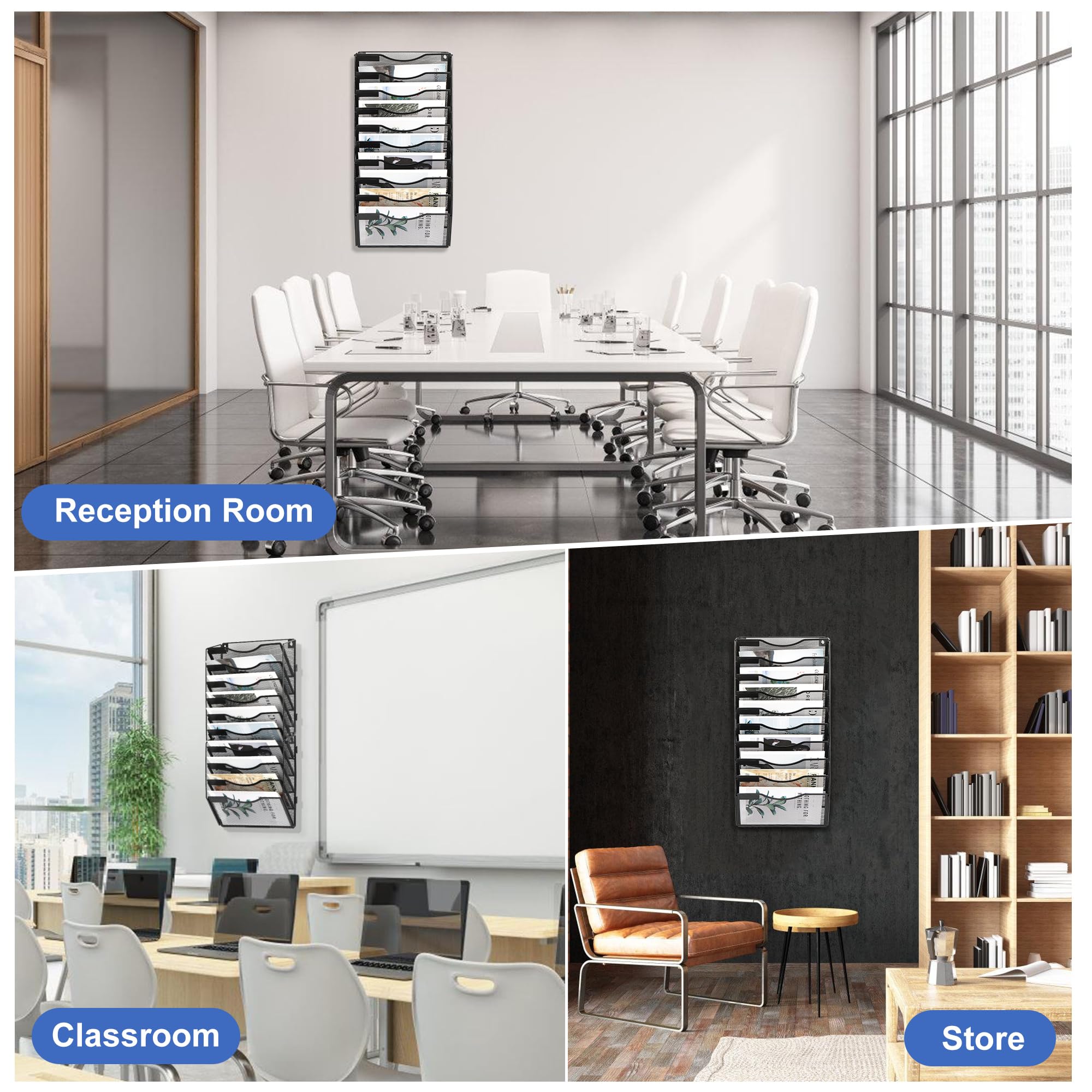 Snapklik.com : EasyPAG Wall File Holder 10 Tier Assembly Mesh Office ...