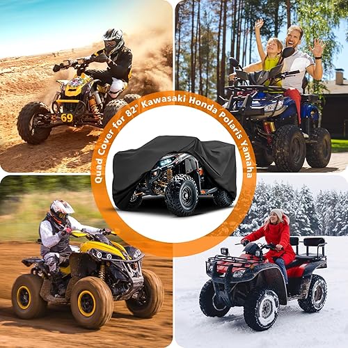 Miniatura 7 de COVERVIN - Cubierta impermeable para ATV de servicio pesado, protección contra lluvia y sol para todo clima, cubierta para quad de 4 ruedas para