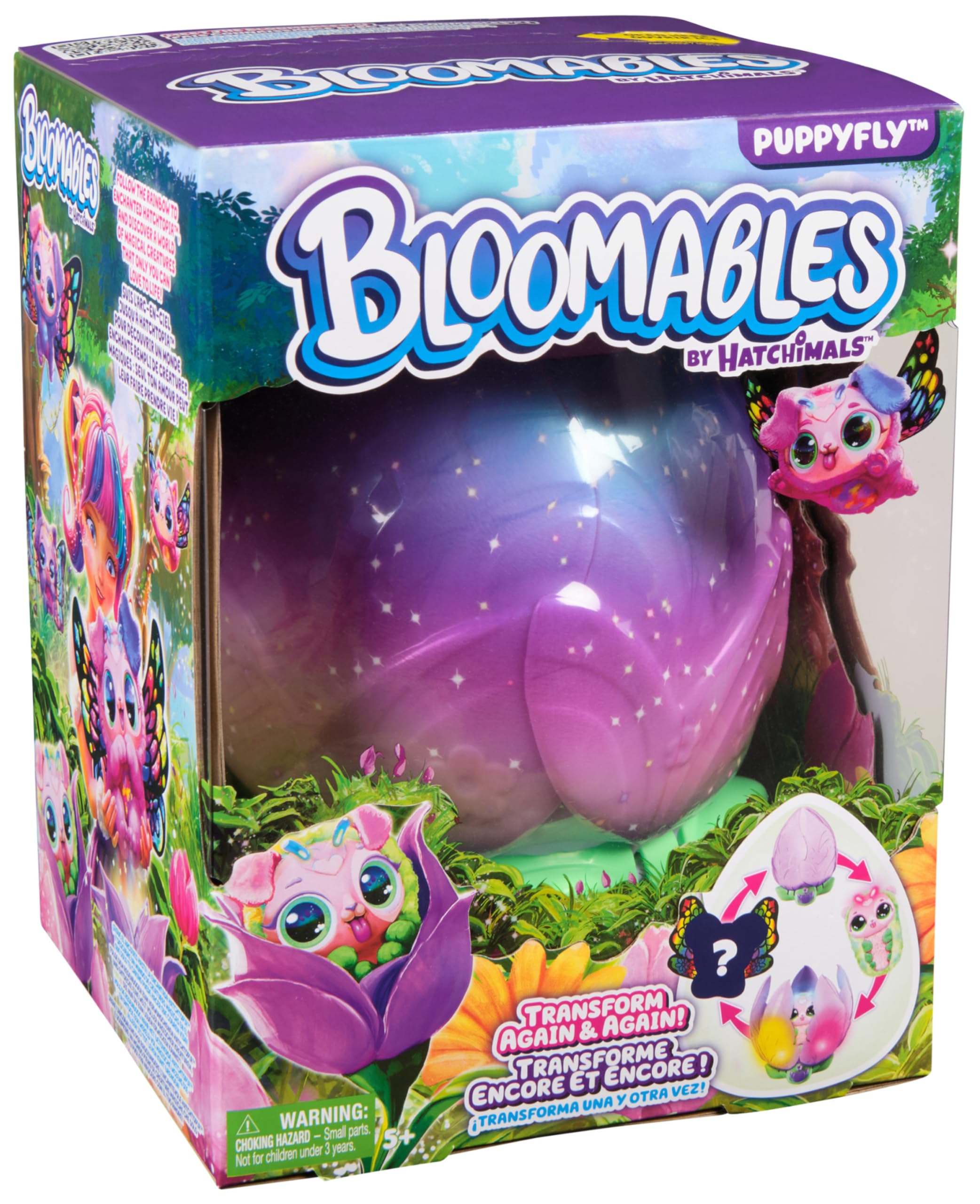HATCHIMALS BLOOMABLES - Puppyfly Peluche Interactivo Sorpresa con Transformación Mágica Repetible y más de 100 Sonidos - 6073019 - Mascota Interactiva - Juguetes Niñas 5 Años + Regalo Niña 5 Años +