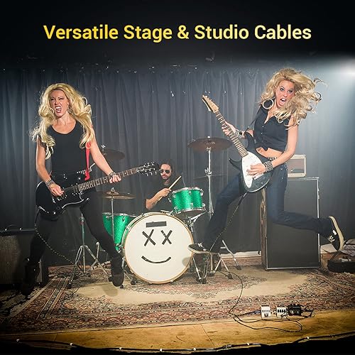 Miniatura 6 de PKNJD Cable TS de guitarra de 14 de pulgada de 10 pies, cable de instrumento de alta calidad para guitarras eléctricas y bajos, conectores