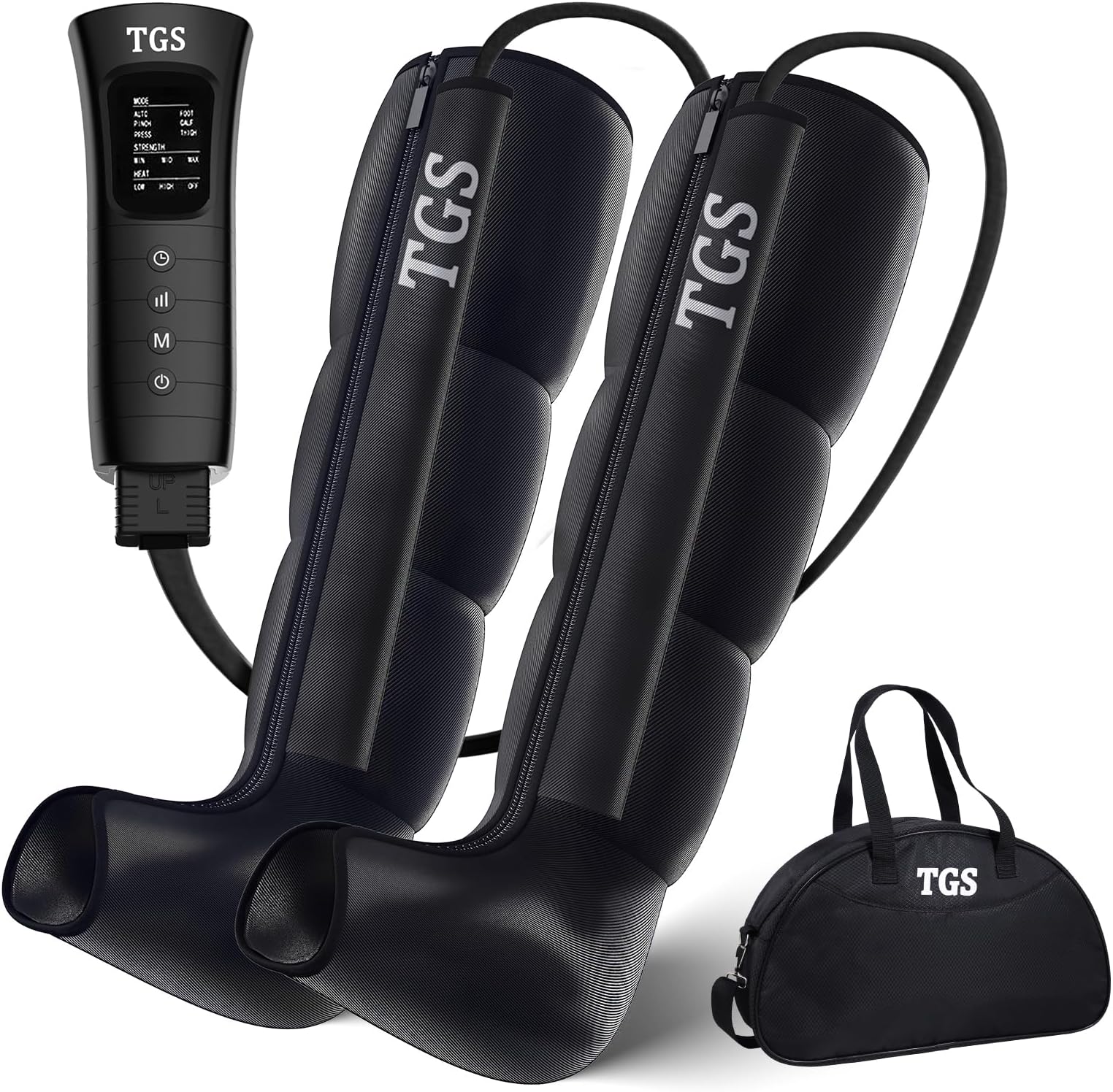 TGS Leg Massager for Circulation and Pain Relief FSA Thigh Compression Boots Professional Calf Recovery Compression System Full Leg Circulation Machine - Reduces Muscle Fatigue for Athletes/Seniors
