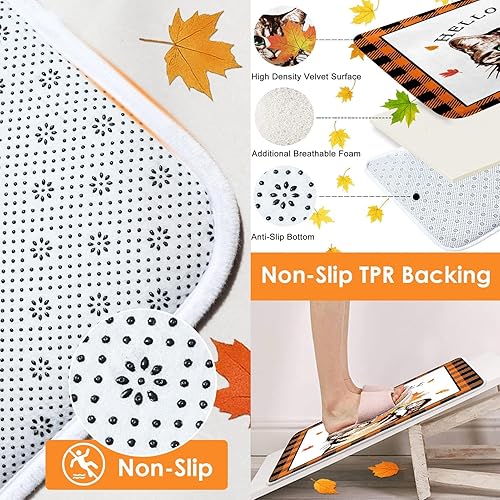 Miniatura 10 de ArtSocket Juego de baño de granja de otoño con cortina de ducha y alfombras y accesorios, espantapájaros rústicos de maíz, calabazas de cosecha,