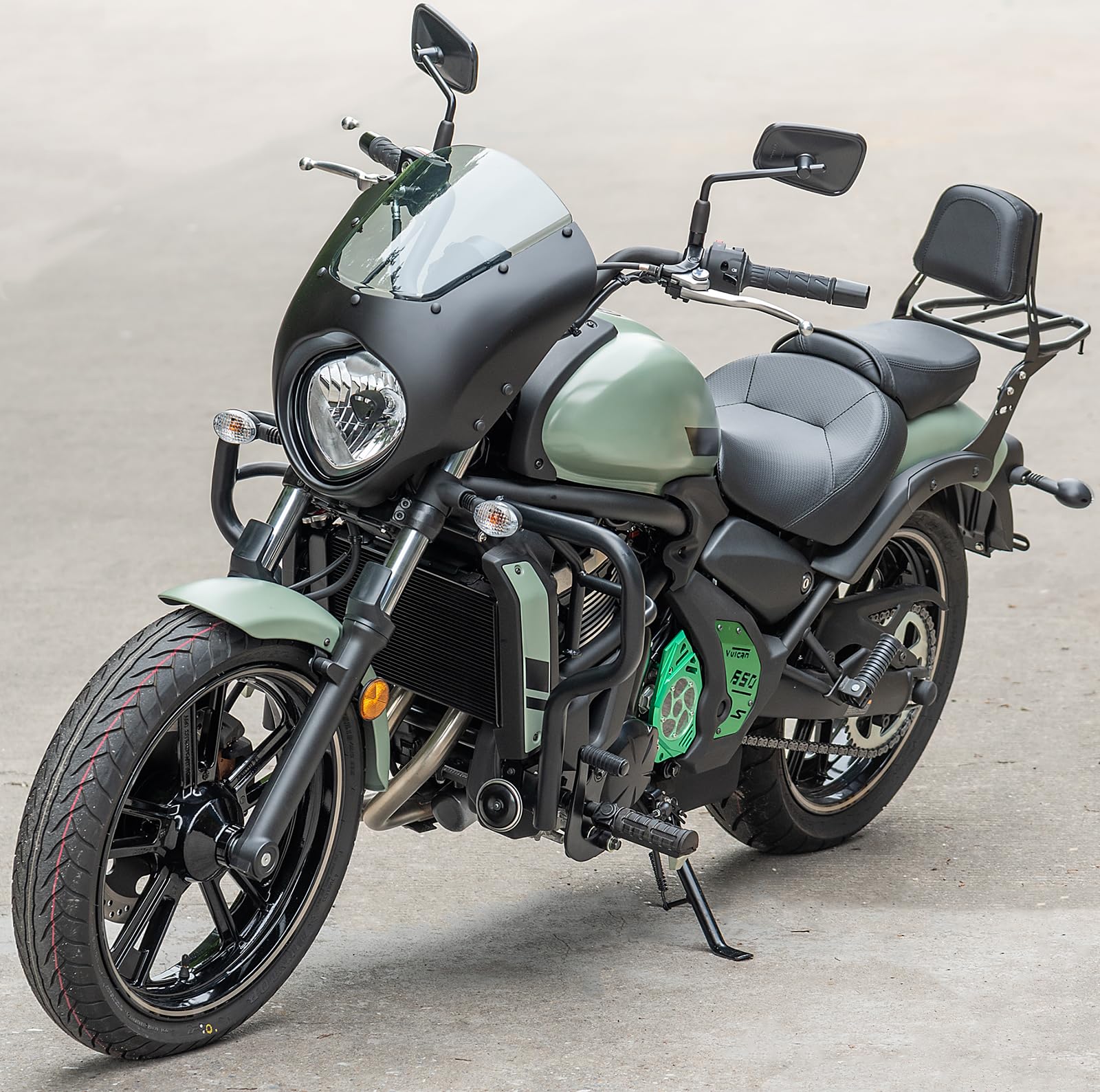 Sturzbügel Motorschutz für Vulcan S 650 VN650 2015-2024 2025 2026 Sturzschutz Stoßfänger Seitenrahmen Fallschutz, Schwarz