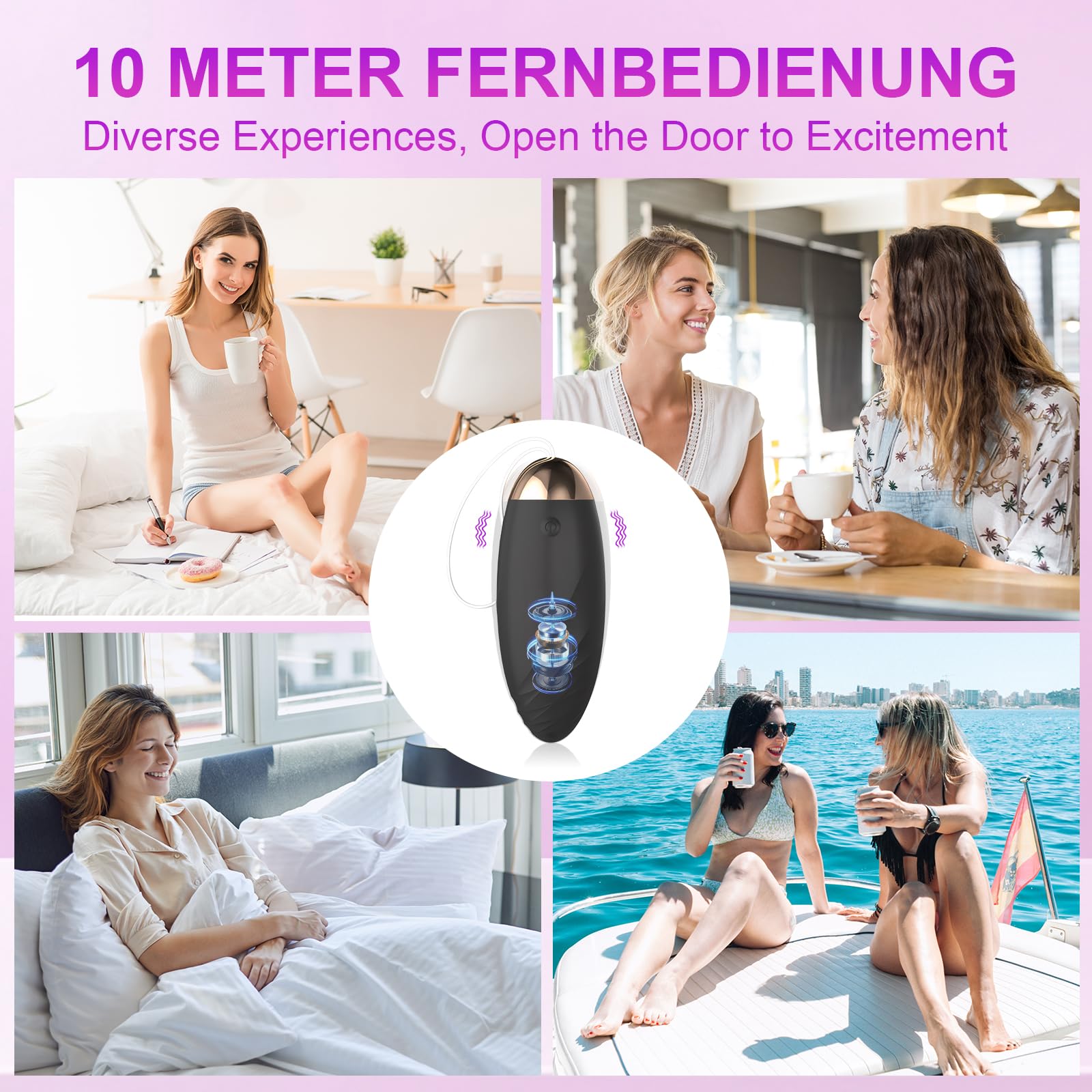 Vibradorador Mujer Juguetes Sexuales Ninonly 10Modos Vibrador Mando Distancia Vibradores Consoladores Eróticos Vibración Vibradorador Clítoris Sex Toy para Pareja Negro