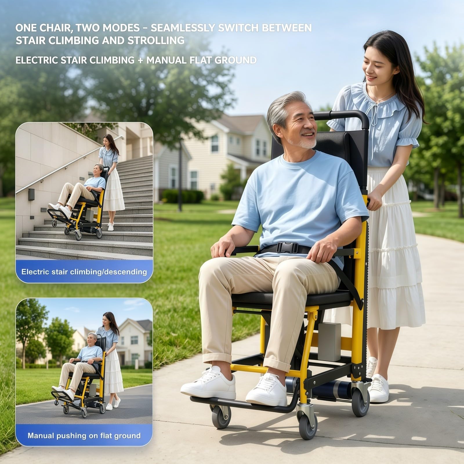 Silla De Ruedas Eléctrica para Subir Escaleras, para Adultos, 28 Kg, Capacidad Máxima De 100 Kg,Aluminio De Alta Resistencia; para Personas Mayores O Pacientes con Discapacidad.