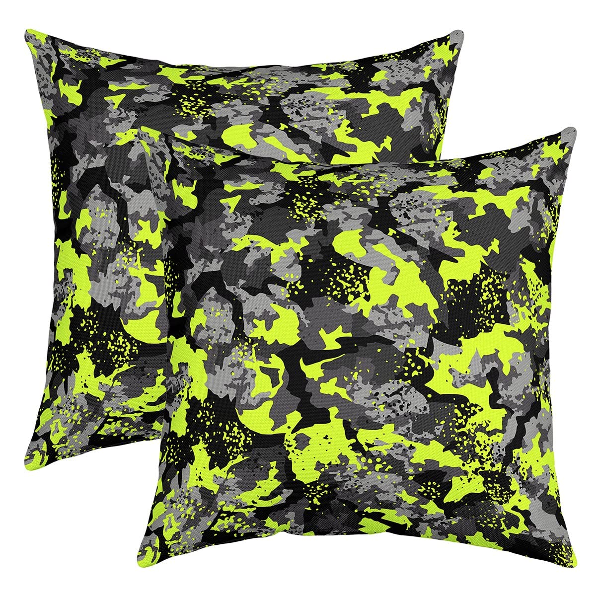 Camouflage Throw Pillow Covers Set of 2 Soft Kids Camo Pillow Cases Cushion Covers for Boys Girls Teens Tie Die Green Pillow Cases Cushion Covers Western Decorative Throw Pillow Covers 22x22 Inch — image 1
