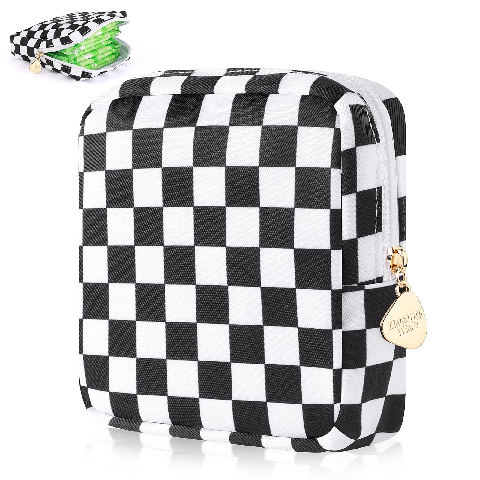 Desing Wish Sanitary Pad Storage Bag Portable Period Bag for Teen Pads/Sanitary Napkins/Small Tampons, Sanitary Napkin Storage Bag First Period Gifts