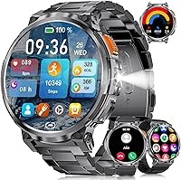 Vista 1 de Relojes inteligentes de pantalla grande de 1.85 pulgadas para hombre, compatibles con iOS Android, linterna LED, batería grande de 730 mAh