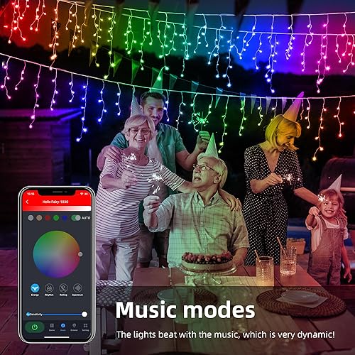 Miniatura 5 de Avatar Controls Luces de carámbano de 66 pies para decoraciones navideñas (99 pies)