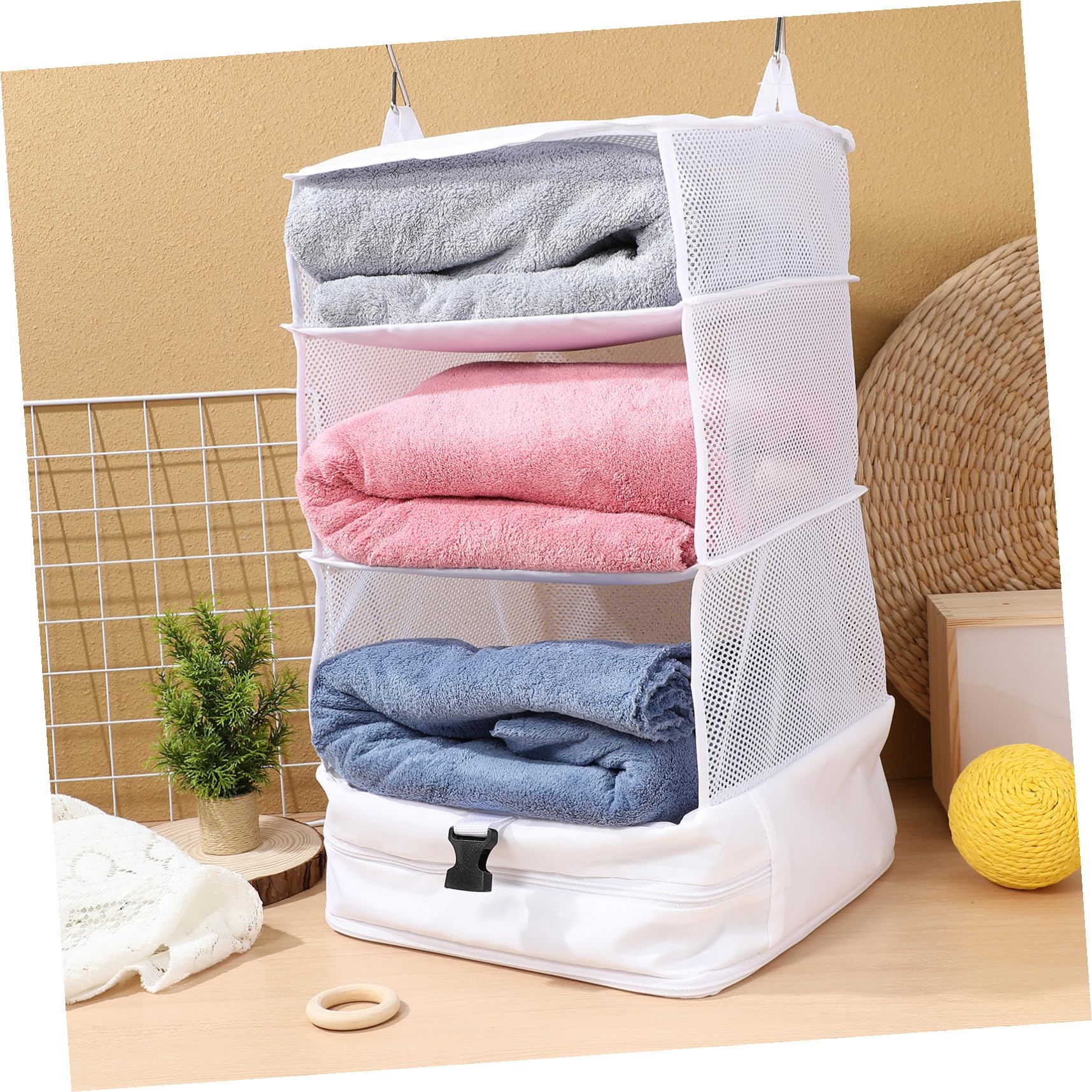 Uonlytech Organizador Colgante de Ropa con Compartimentos Resistente Tela Oxford Bolsa de Almacenamiento para Viaje y Armario Compacto y Fácil de Colgar