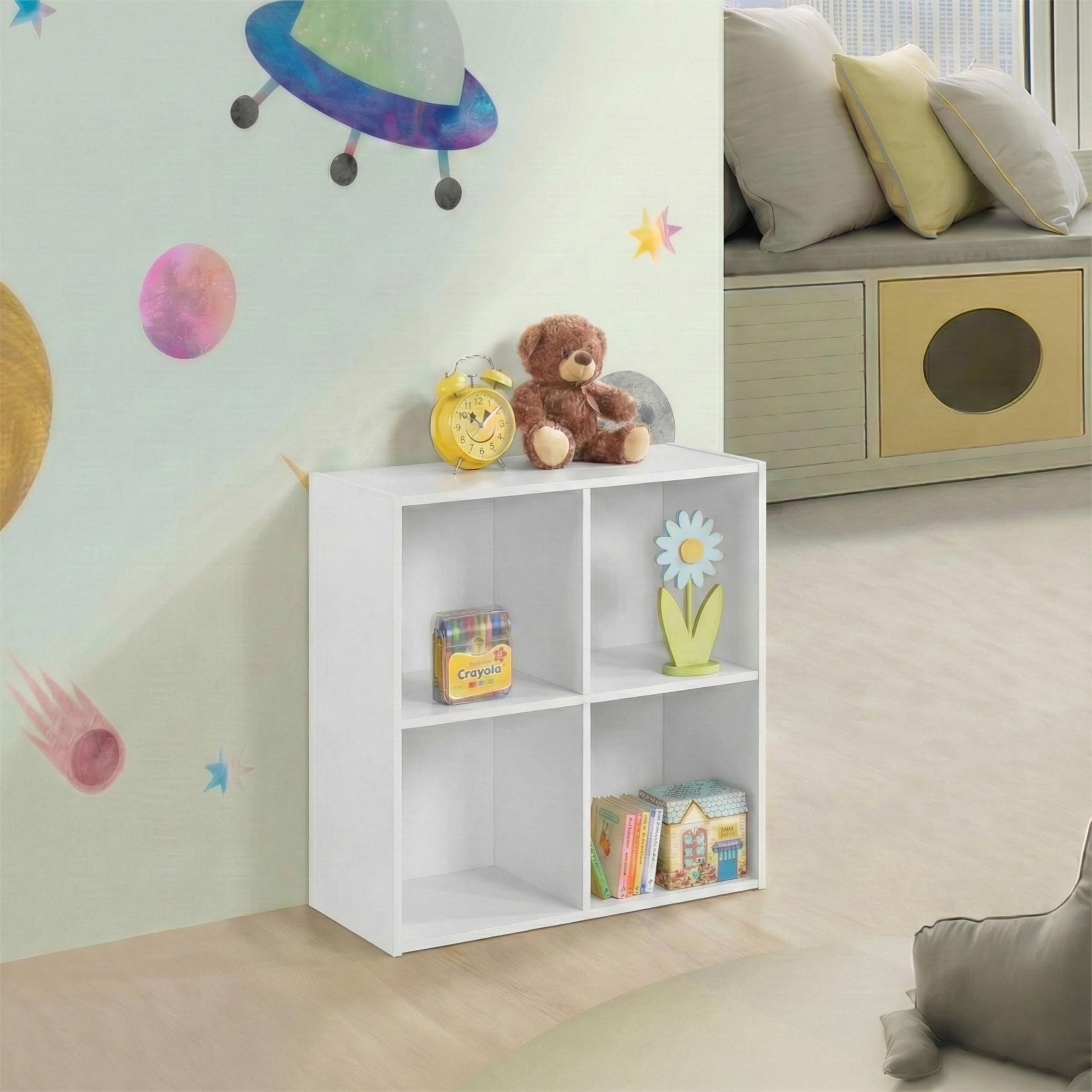 Amazon.com: Kings Brand Furniture White Wood 4 Cube Organizer