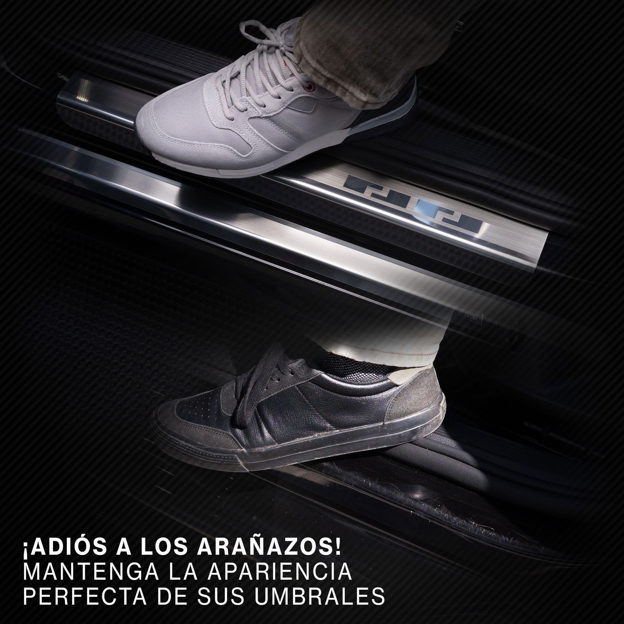 CHROMEMASTER | Protector de Umbral de Puerta Compatible con Mazda CX-5 II 2017-2024 | Acero Inoxidable; Protección Antirrayaduras para Umbral - Accesorio de Coche Adhesivo - Juego de 4 Piezas