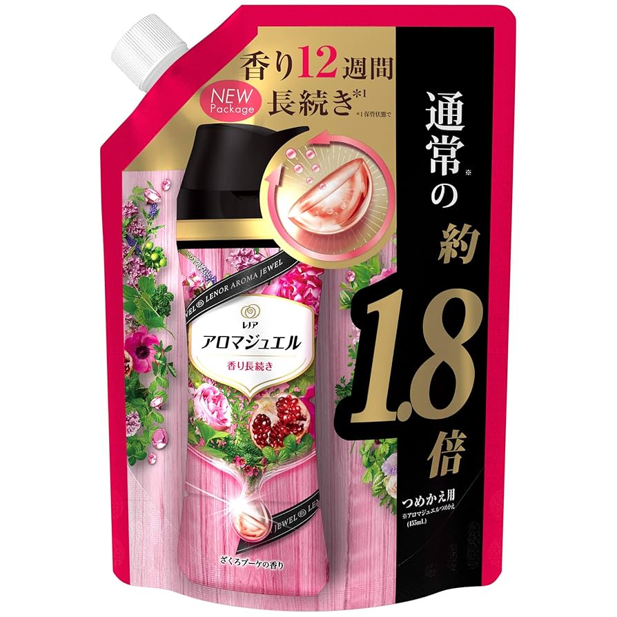 アロマジュエル 香り付けビーズ ざくろブーケ 本体 特大 805mL×6個 Amazon | レノア ハピネス アロマジュエル 香り付け専用ビーズ