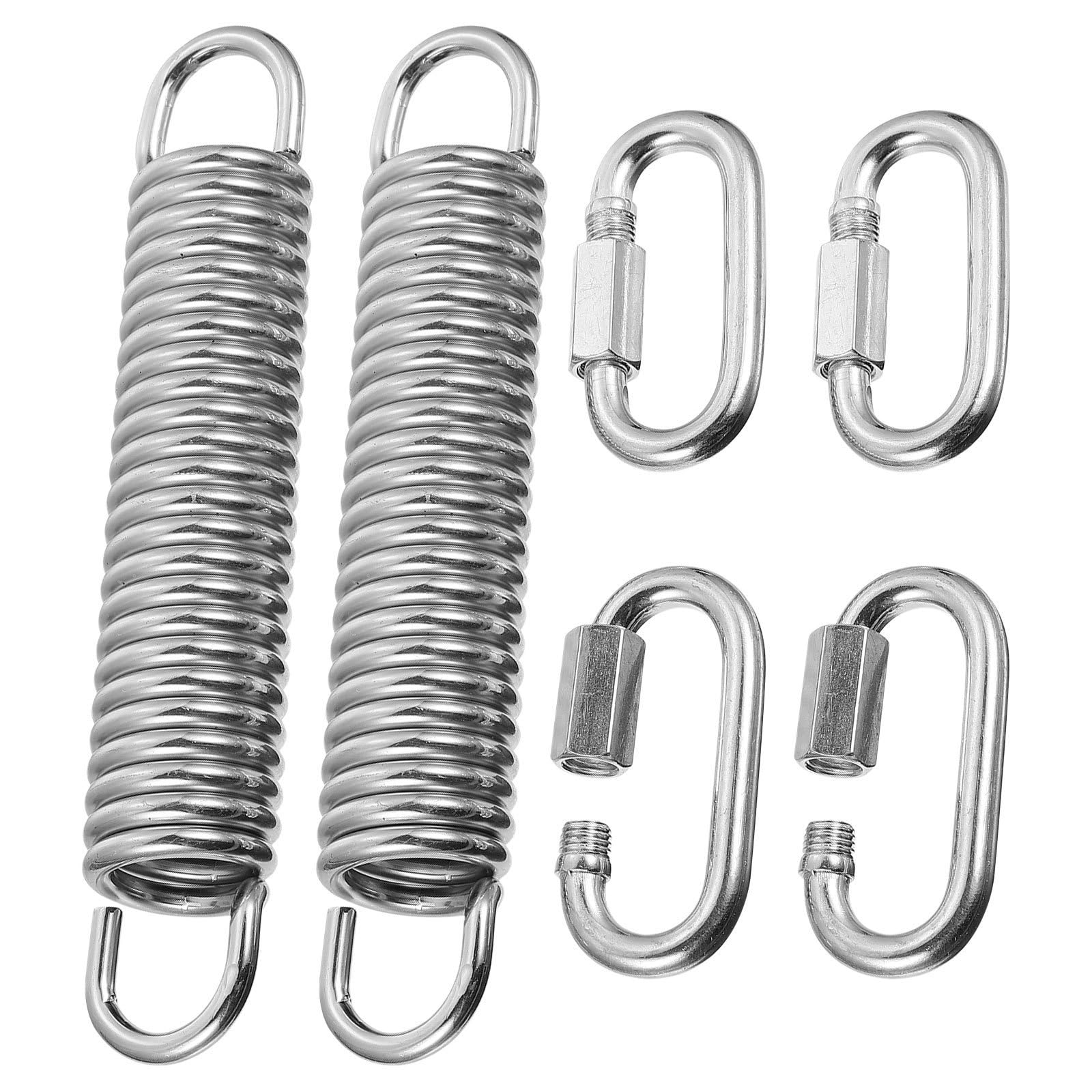 2 Sätze Schwingfeder mit Geschlossenen Ringen aus Stahl Silber für Hängesessel Schwerlast 7,9 Zoll für Hängematte und Schaukelstuhl für Terrasse und Heimaktivitäten