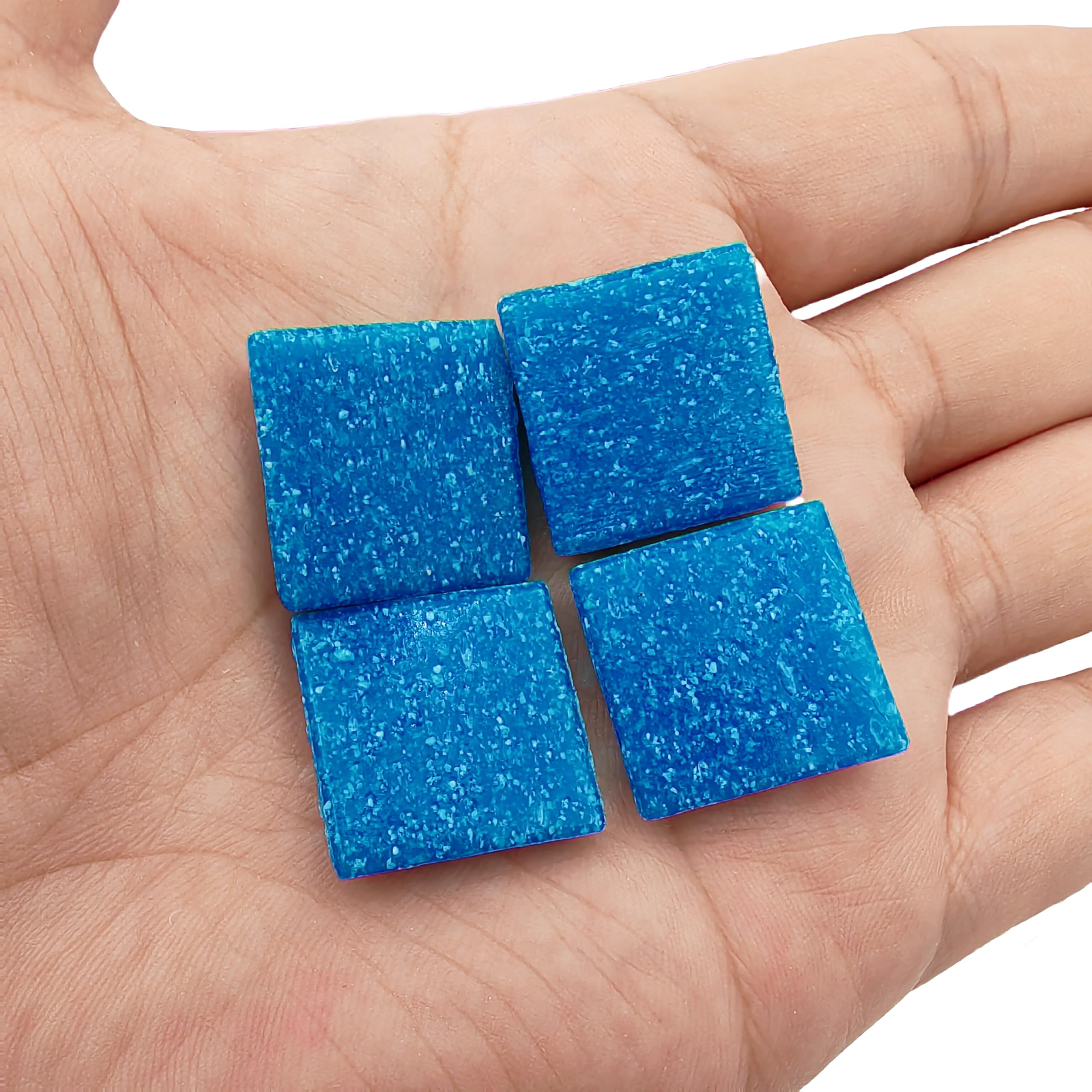 500g Quartz Mosaic Tiles, 2CM Multi Color Mosaic Pieces Stones for DIY Making Craft Hobby Arts Home Wall Decoration (Blue) - Image 2