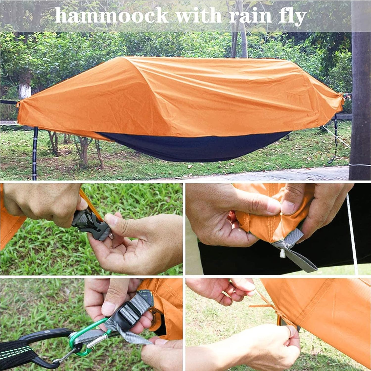 Camping Hammock Tent, Portable Outdoor Hammock, 210t Nylon Tear Resistant, 440 Pounds Load-Bearing Hammock, Hammock with Anti-Mosquito Net (Blue)