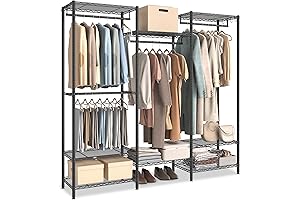SONGMICS Portable Wardrobe Closet Heavy Duty Clothes Rack, Freestanding Closet Organizer, Metal...