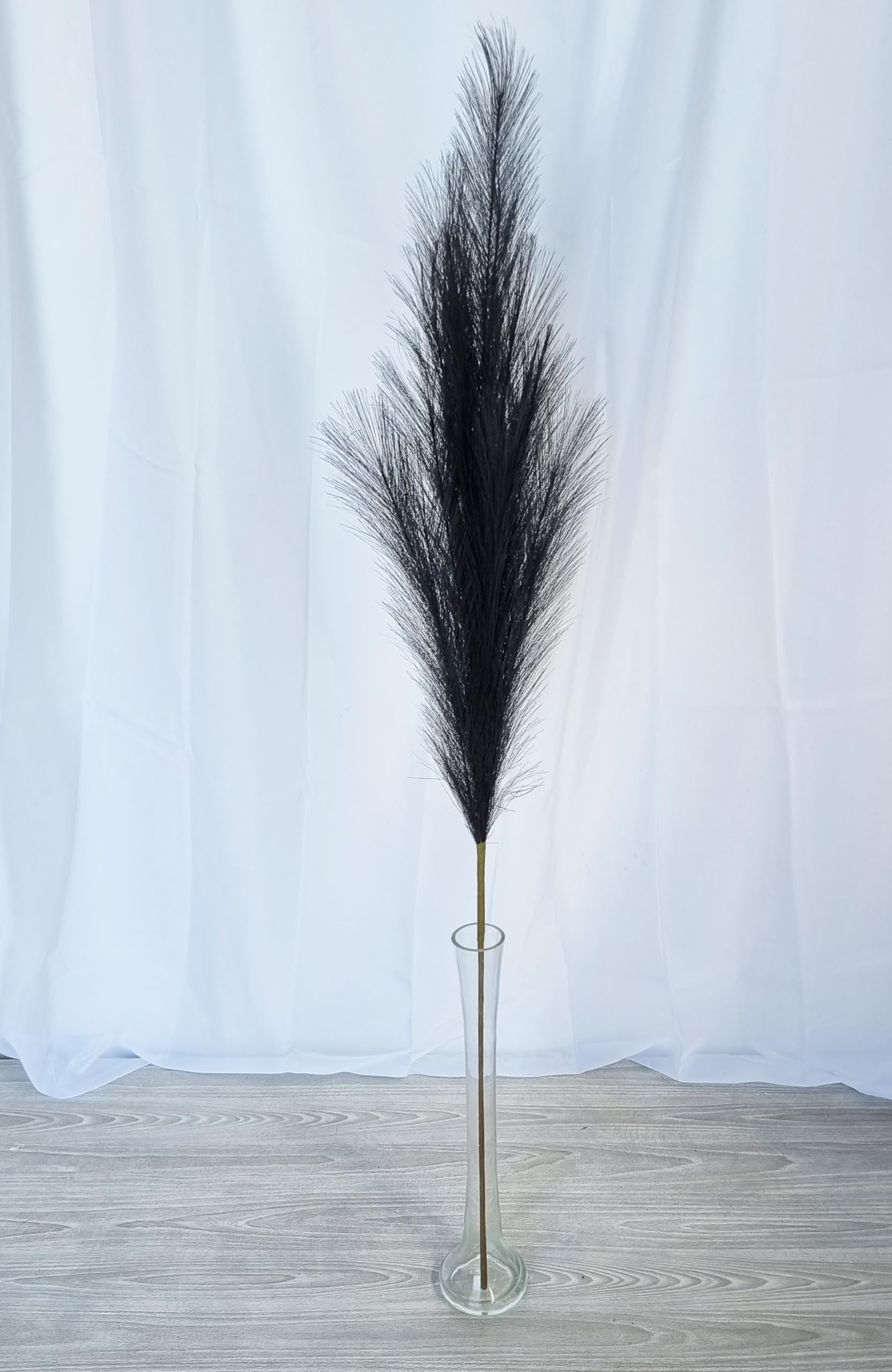 VOULUX Extra Grote Lange Nieuwe Blauwe Nep Faux Kunstmatige Pampasgras Grote Pluizige x3 115cm Stengels x18 Decoratieve Kunstmatige Flora Veren Voor