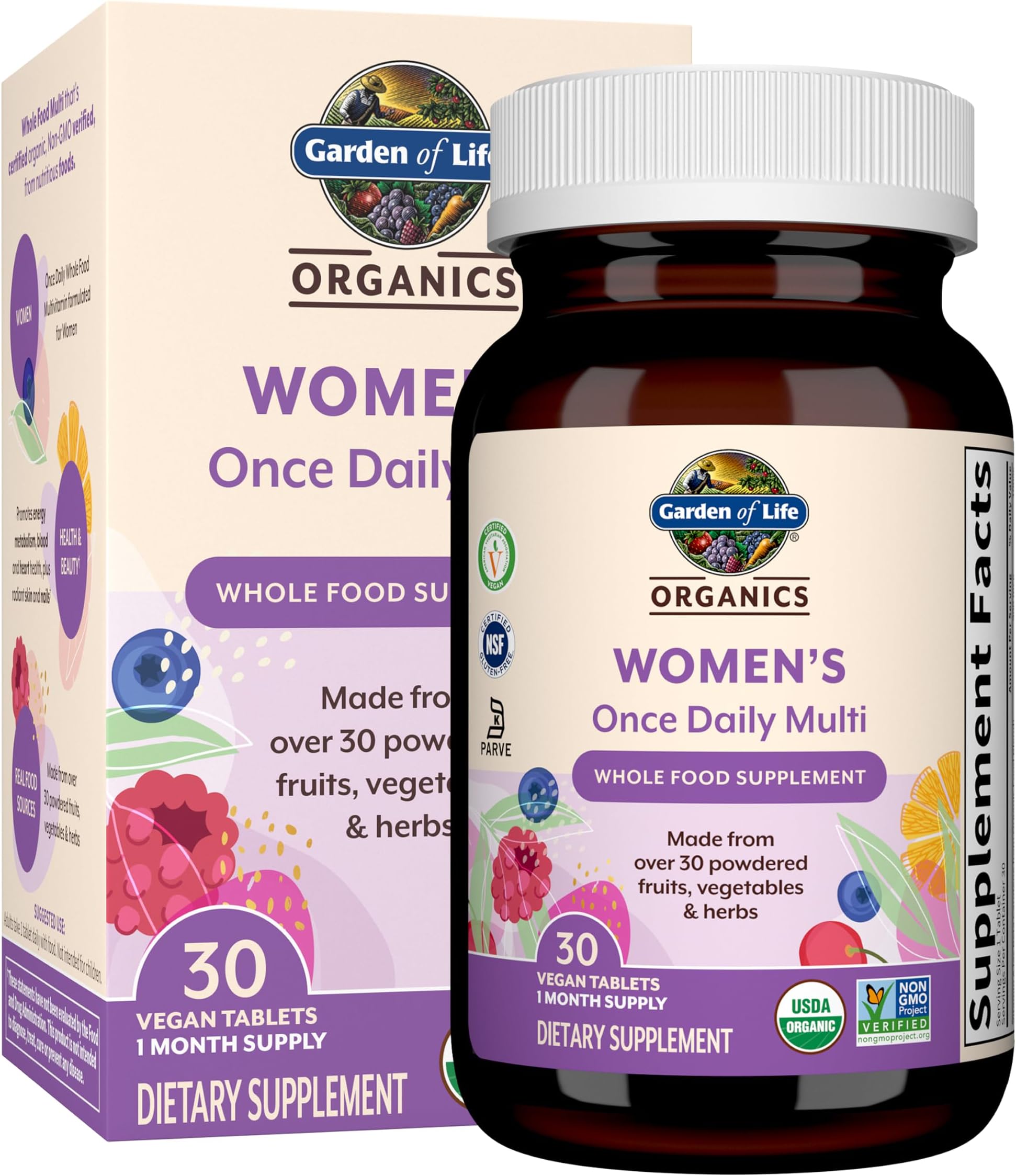 Organics Women's Once Daily Multivitamin, 30 Tablets