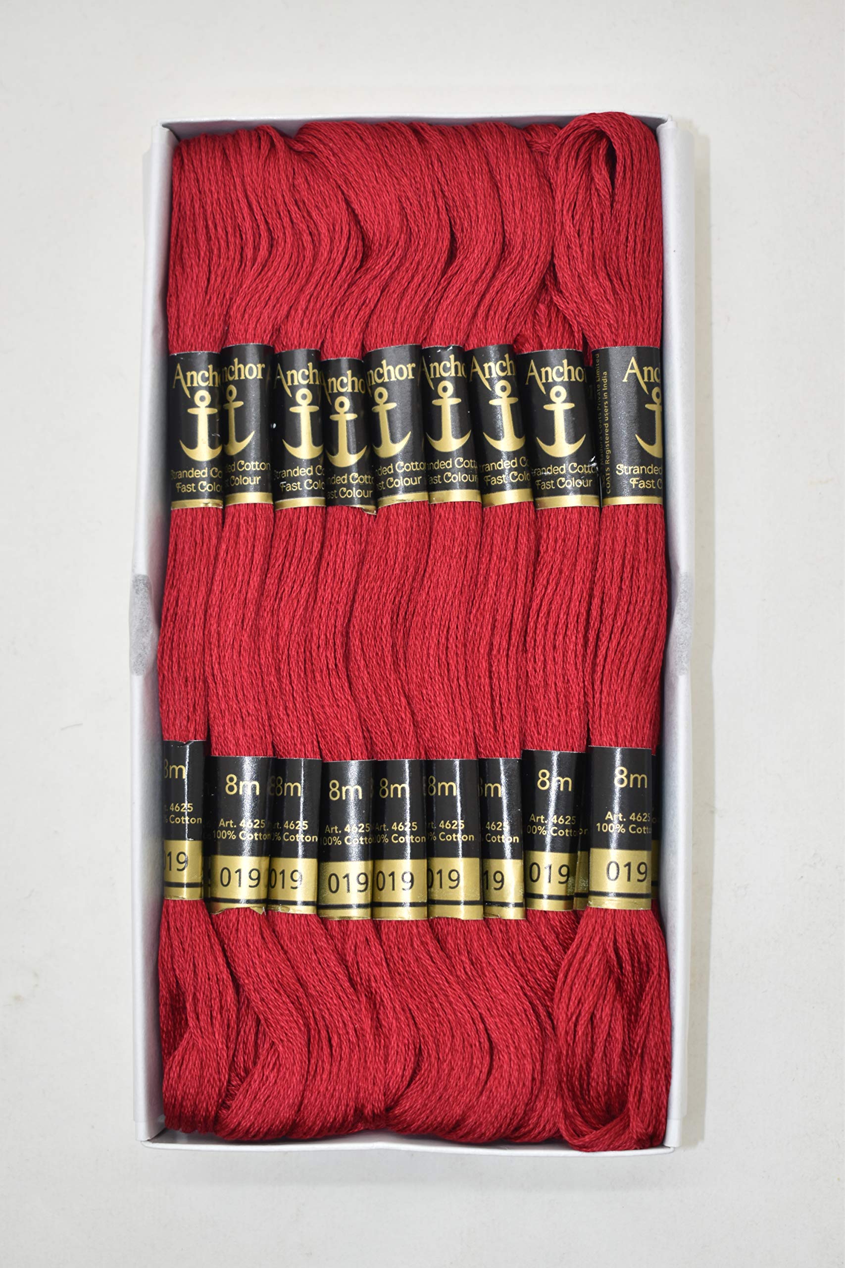 Anchor Thread Stranded Cotton Skiens Cross/Long Stitched Embroidery Threads (Set of 10 Pieces) (Shade no. 19)