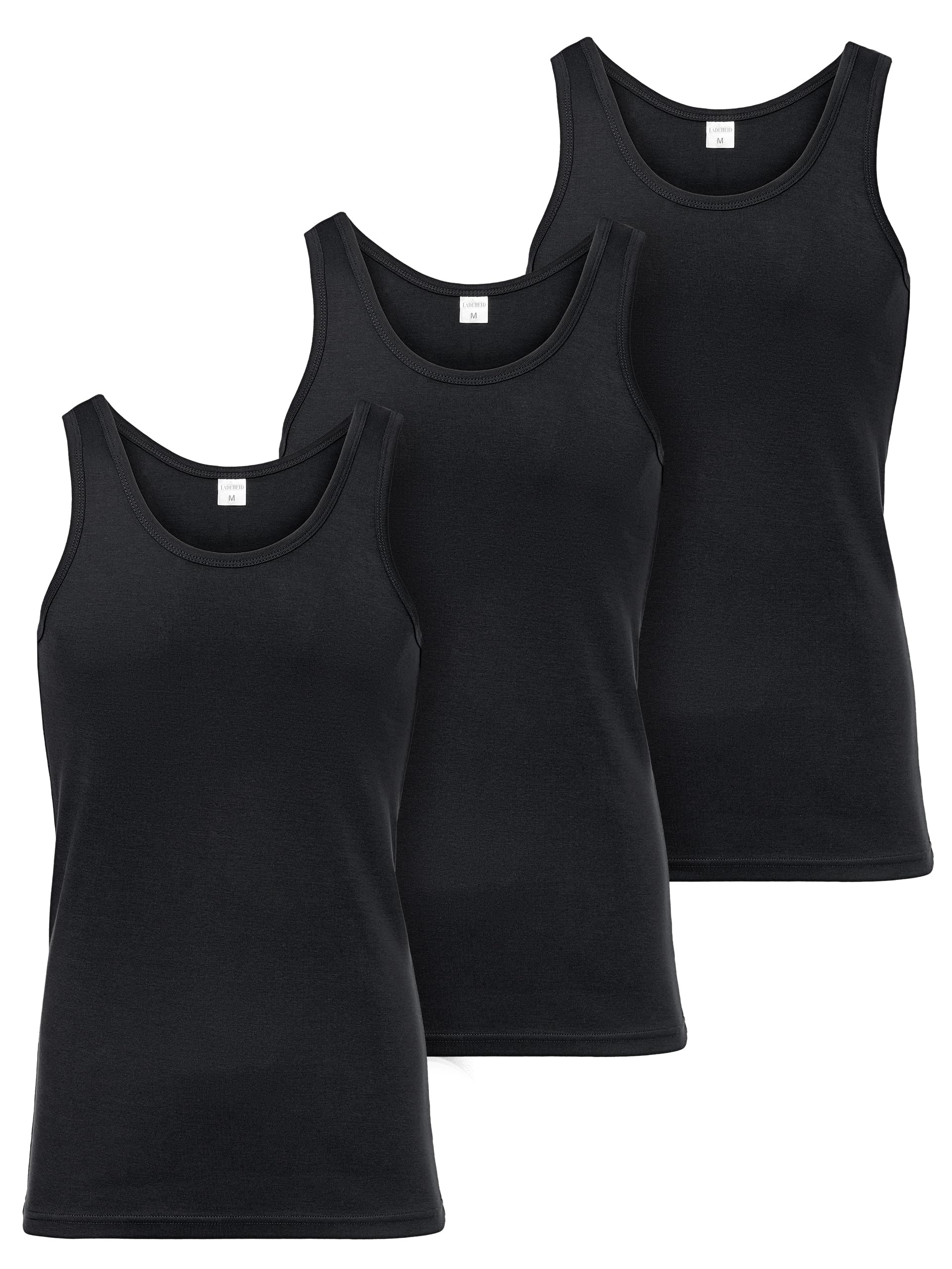 Ladeheid Unterhemd Herren Ärmellos Baumwolle Underwear Men - Weiches, Komfortables Tank Top Herren Unterwäsche, Unterhemden, Set 3 Stück LA40-258