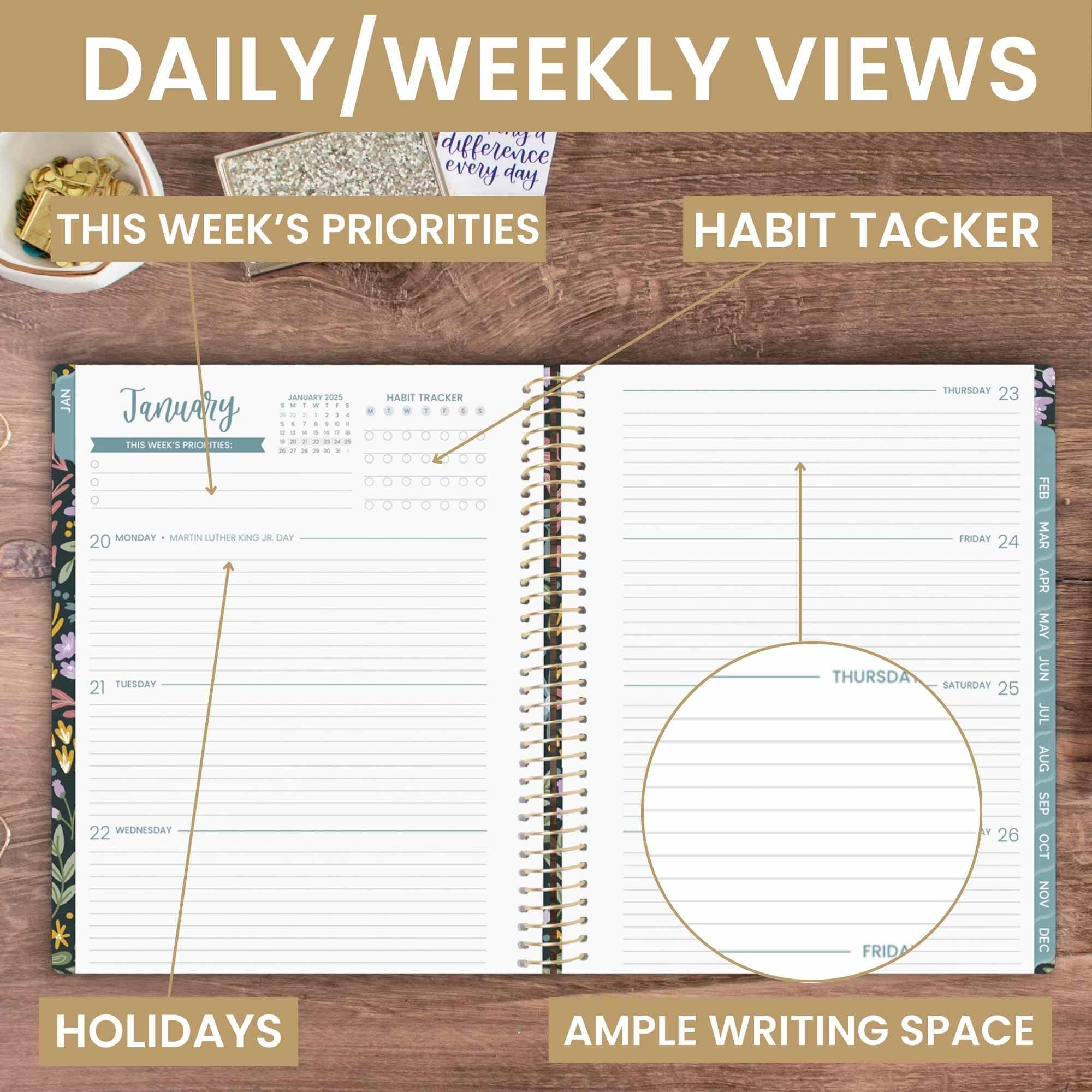 Bloom Daily Planners Agenda 2023 (8.5 X 11 Pulgadas) Con Calendario