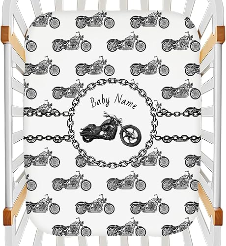 Paquete de sábanas personalizadas para motocicleta y juego para bebé, sábanas elásticas personalizadas con nombre, sábanas para minicuna, sábanas