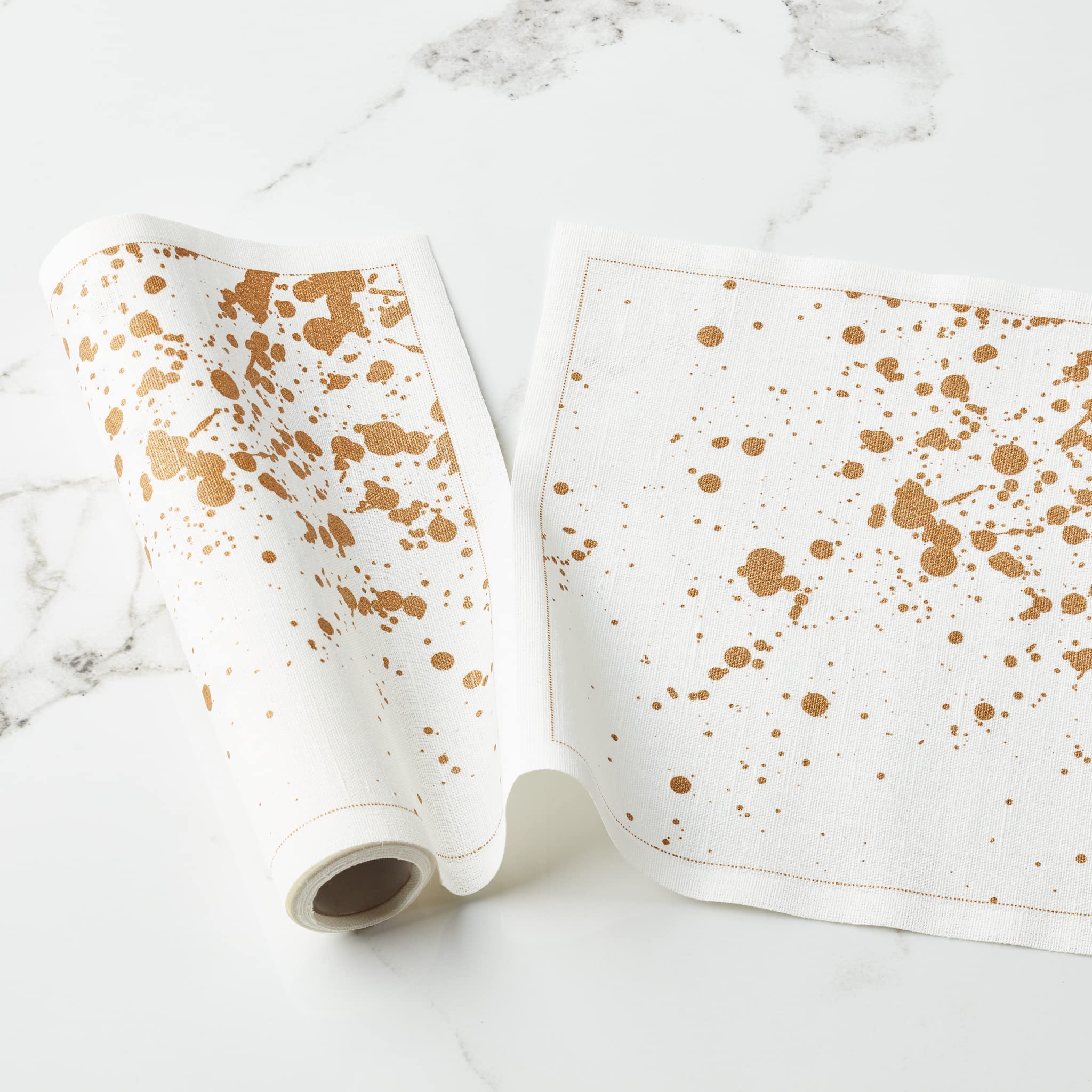 Linen Printed Luncheon Napkin - 8.0 x 8.0 in - 12 units per roll - Golden Splash