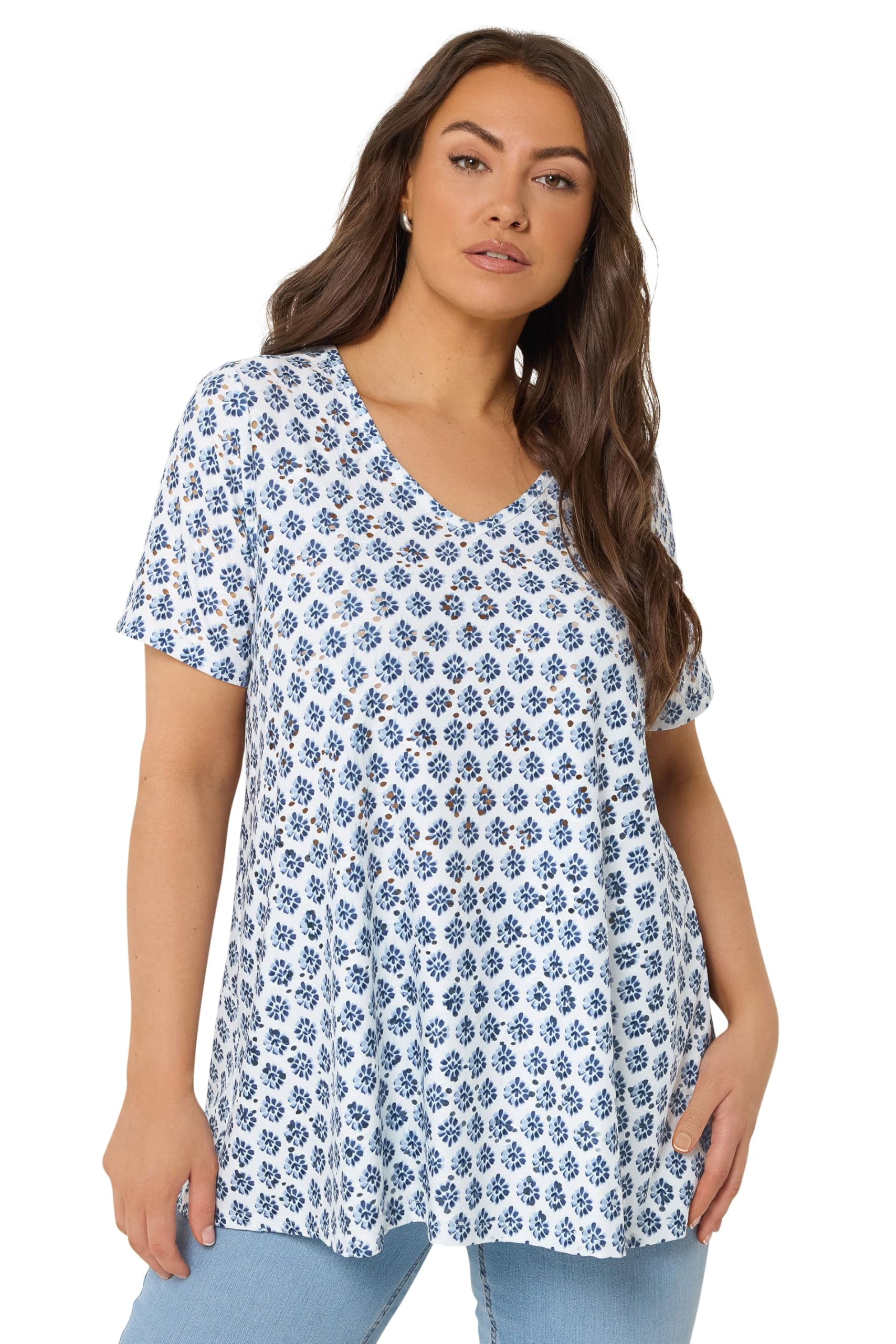 Yours Women's White Floral Broderie Anglaise Top In | Size: 22/24