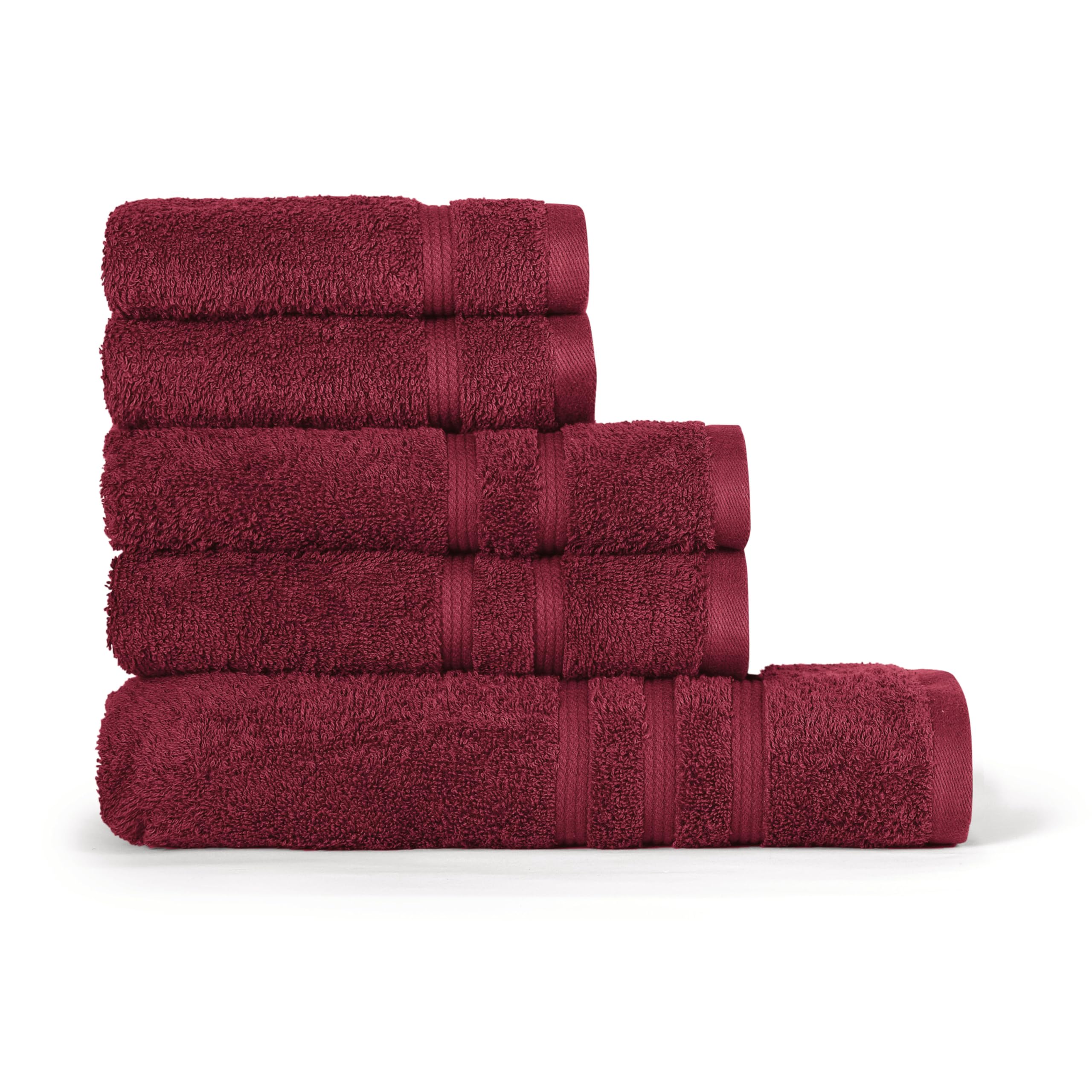 Bassetti Morbido Asciugamano Asciugamani 480 gr 100% Cotone Set da 5 pz (2 da 58x105 cm + 2 da 38x55 cm + 1 da 70X140 cm) - Collezione MONIQUE - IRIS 65