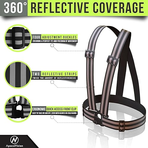 Miniatura 3 de Reflective Vest (2 Pack) Lightweight, Adjustable & Elastic Safety & High Visibility for Running, Jogging, Walking, Cycling