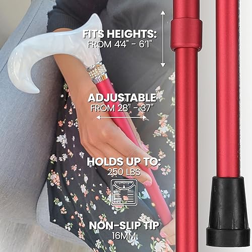 Miniatura 6 de Royal RC Canes Bastones elegantes para caminar, diseño de collar de diamantes de imitación, bastones ajustables coloridos, el mejor regalo para