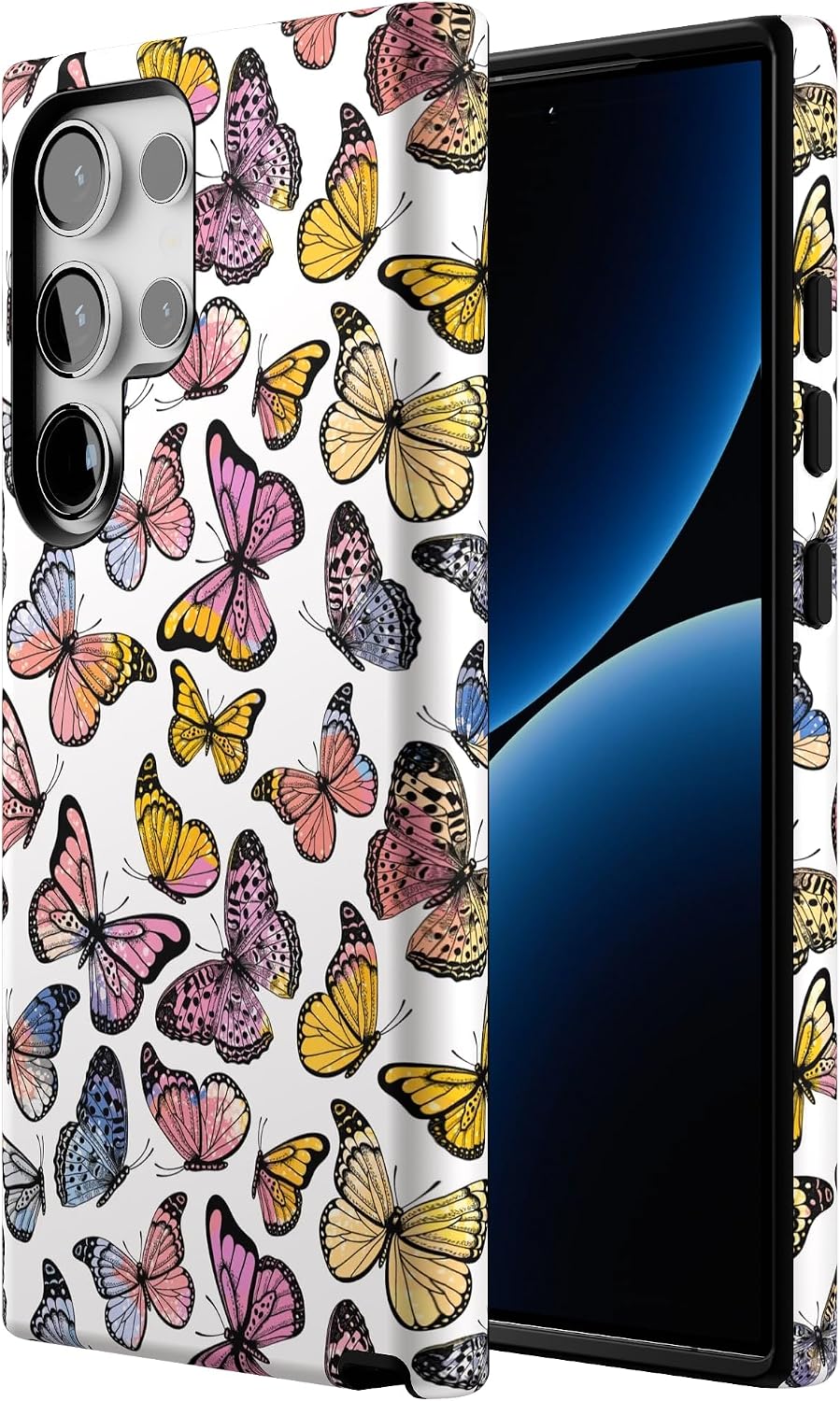Casely Galaxy S24 Ultra Case | Free Spirit | Rainbow Butterfly | Essential Slim Dual-Layer Protective Design