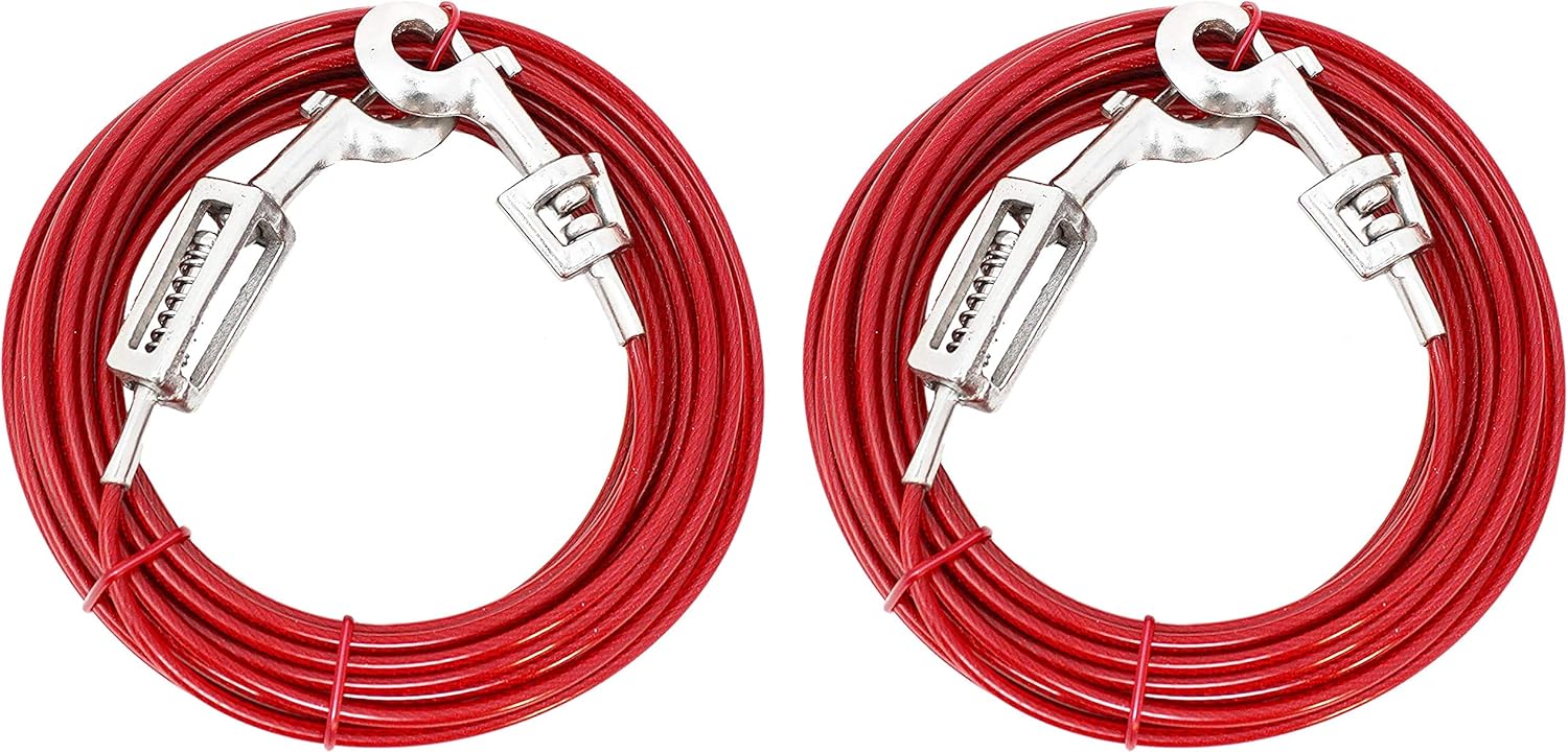 Boss Pet - Prestige 40ft Large Dog Tie Out with Spring (Тwo Рack)