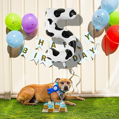Miniatura 5 de Globo con estampado de vaca, decoración de fiesta de cumpleaños, globo número 2 de 40 pulgadas para 2 cumpleaños, suministros de fiesta temática de