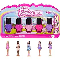 Barbie Mini BarbieLand – Fashionistas, set con 5 mini bambole in contenitori a forma di smalto per unghie, tutte a sorpresa e da collezionare, giocattolo per bambini, 4+ anni, JGL28
