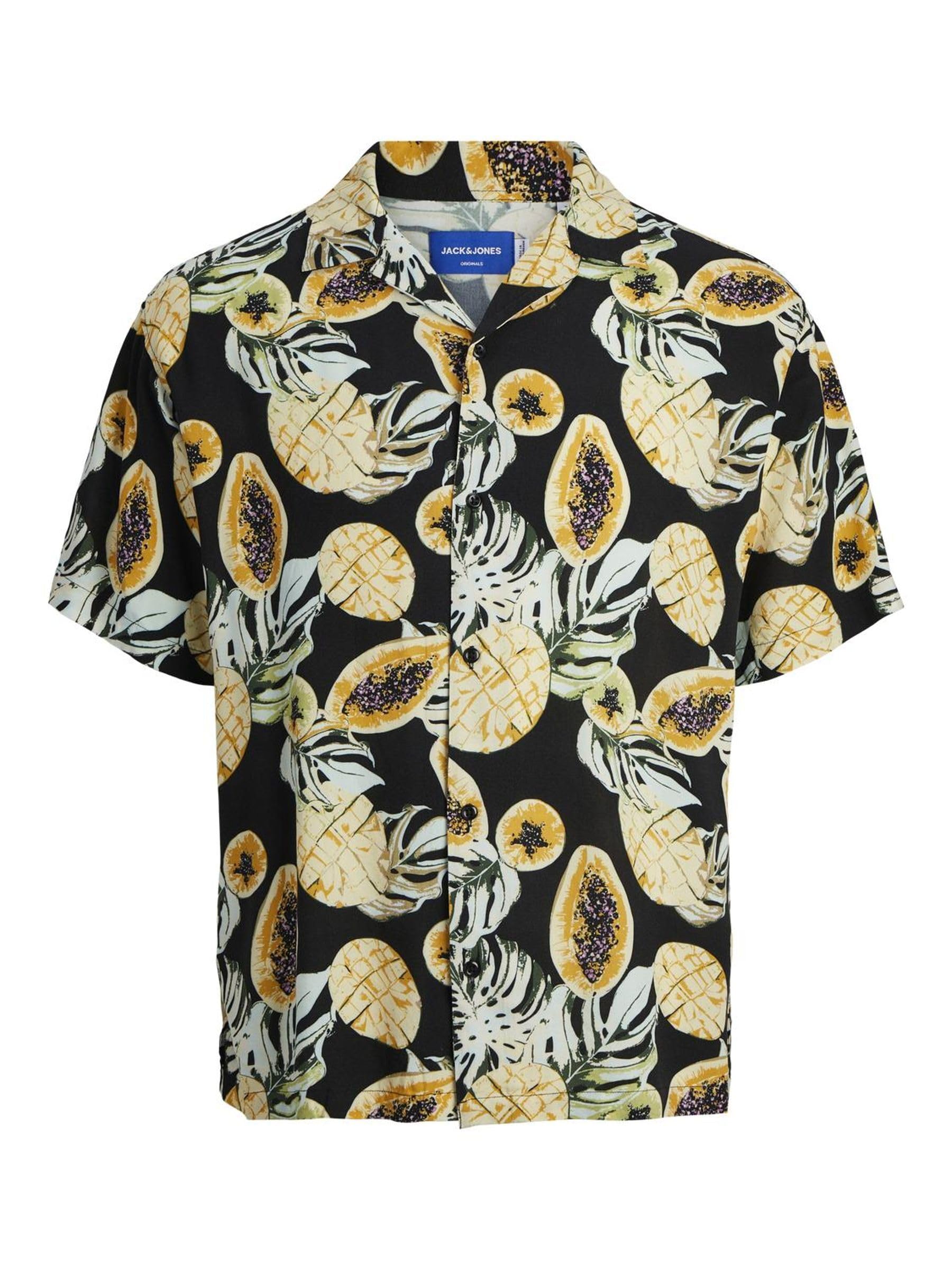 Jack And Jones Men's Tampa Short-Sleeve Plain Shirt - Black - M