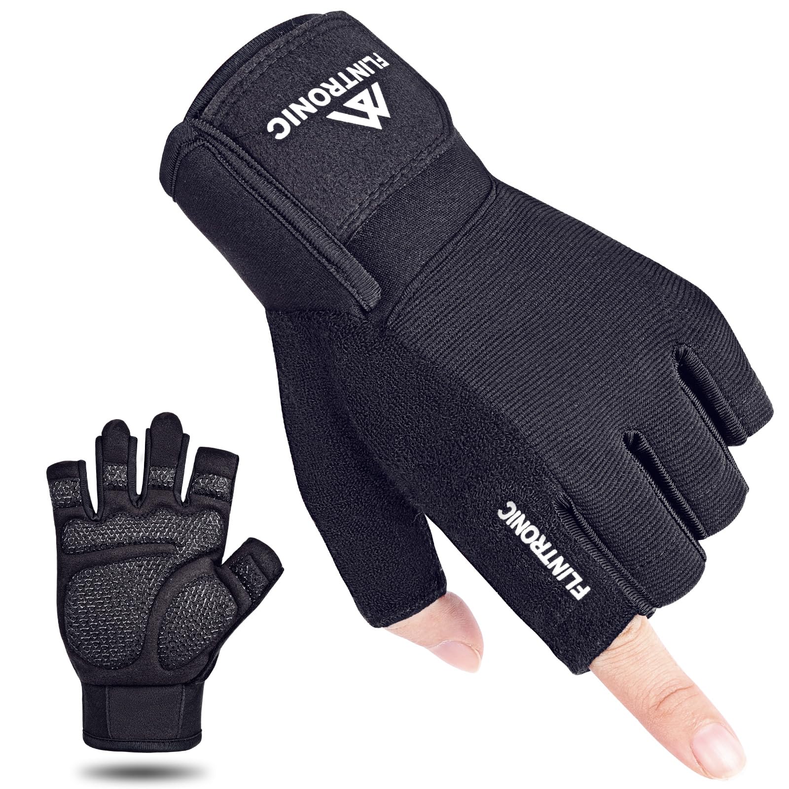 flintronic Gym Gloves, Breathable Non-Slip Gloves for Weight Lifting, Cycling, Training, Crossfit, Fitness-M