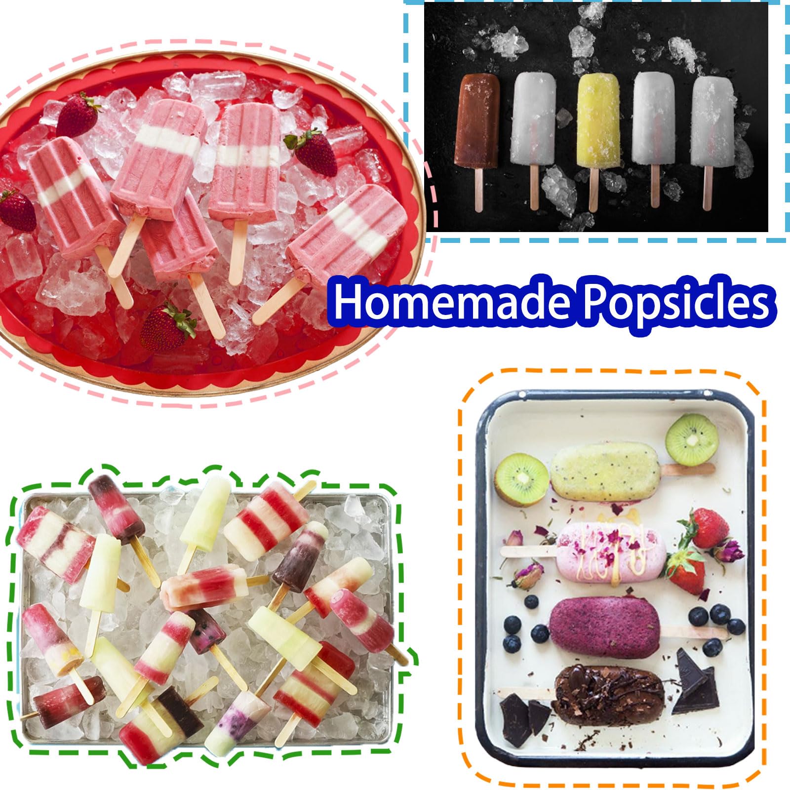 100 Bastoncini Legno Per Crafting | 15x1.8cm | Per Gelato Fai Da Te, Cosmetici, DIY - Foto 9