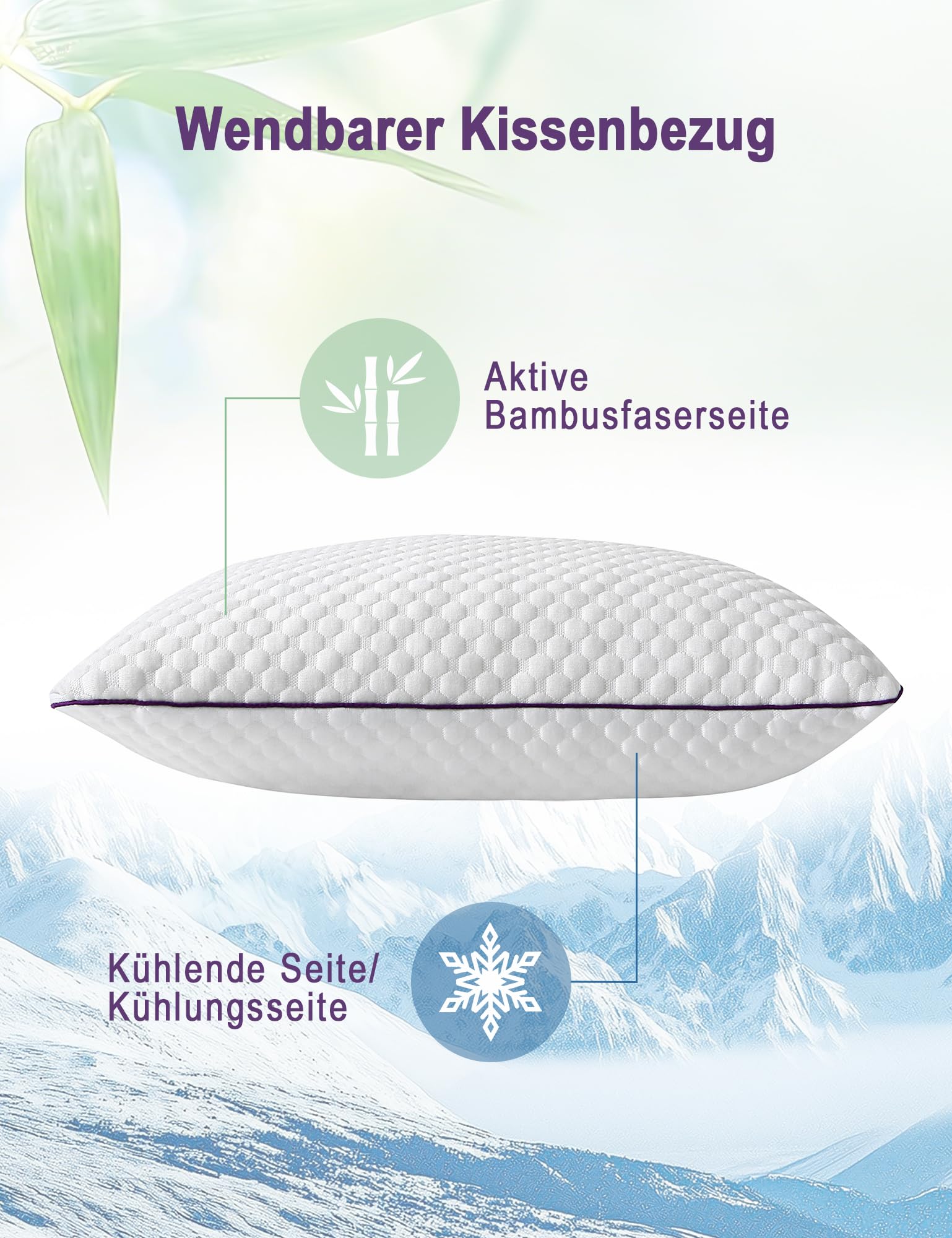 40x145cm Seitenschläferkissen 1 Stück, Memory-Foam-Körperkissen | Höhenverstellbar | Reißverschluss | abnehmbarer Bezug | für alle Schlafpositionen | ganzjährige Nutzung