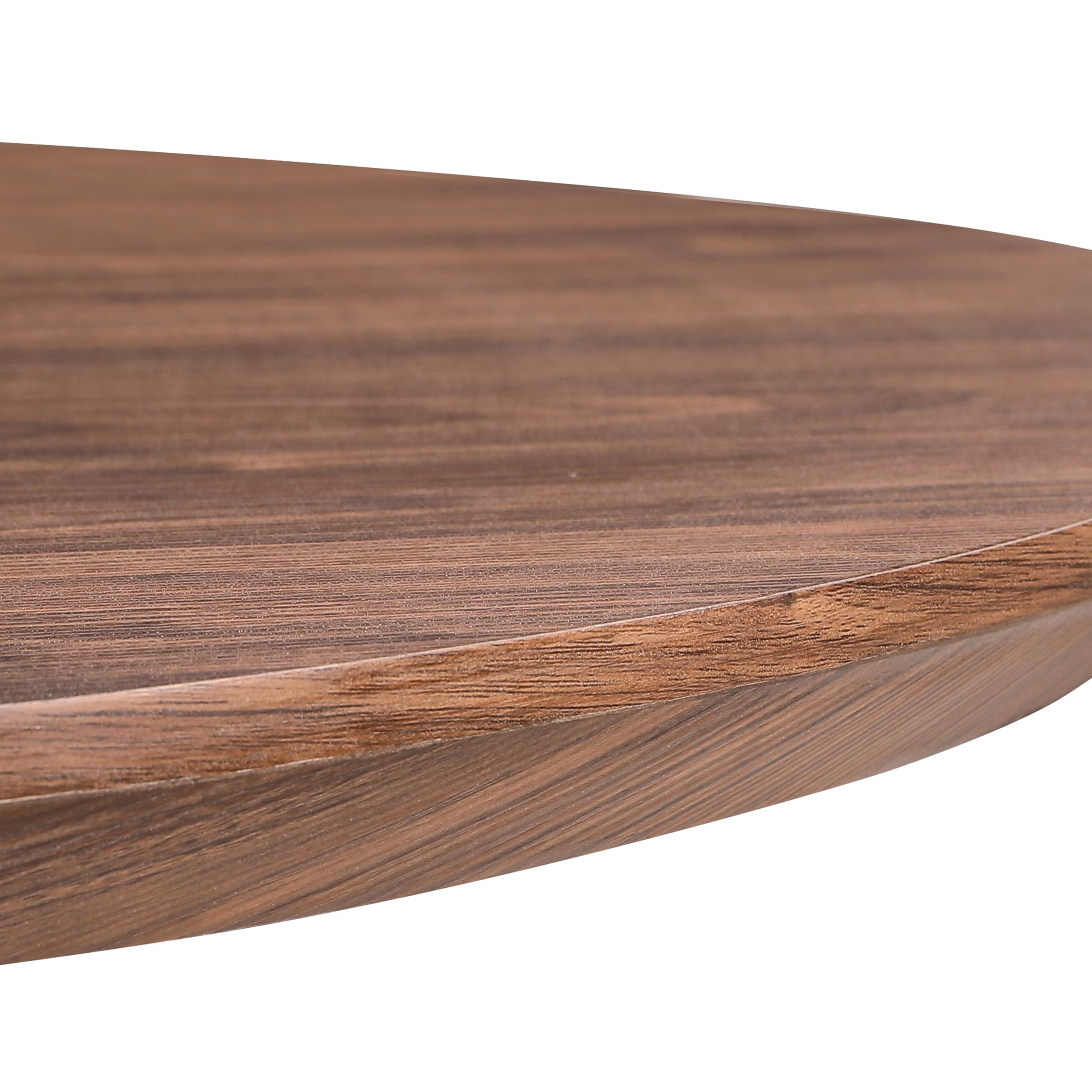 Brigros Tavolo Rotondo da Pranzo, Noce, 140 cm | Legno o Effetto Marmo, Gambe in Metallo Nero Opaco, Moderno, Per Cucina o Sala da Pranzo