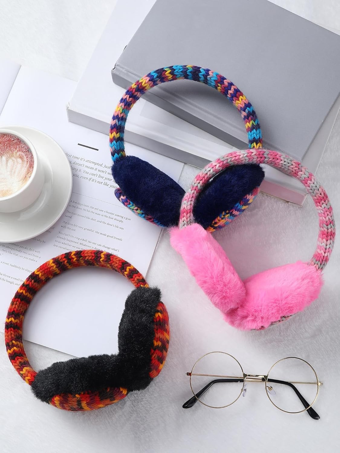 3 Pcs Winter Earmuffs for Kids Outdoor Warm Furry Knitted Ear Warmers Soft Plush Comfortable for Boys Girls - Image 7