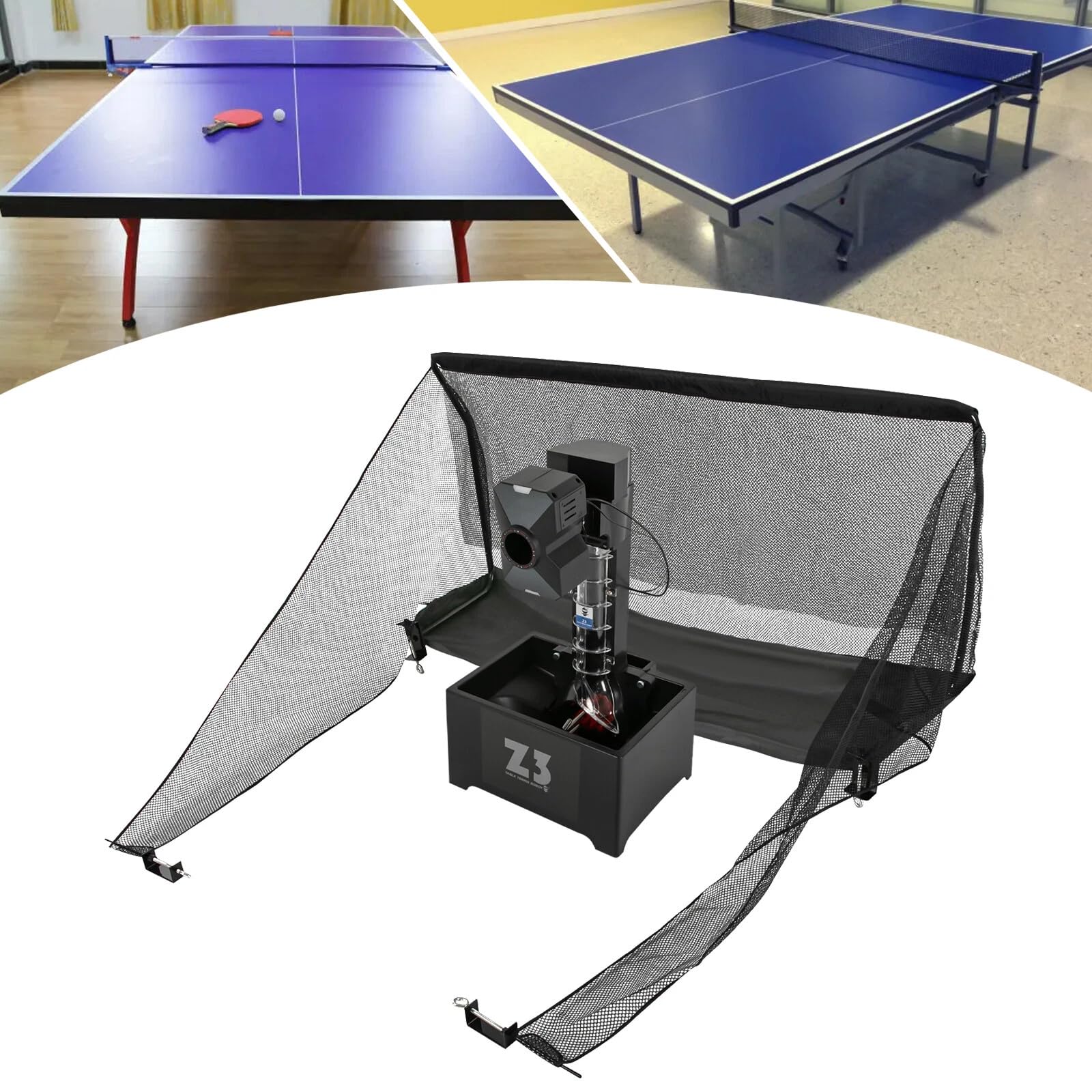 Profi Tischtennis Trainer Roboter, Automatischer Pong-Maschinenwerfer mit Netz, Tischtennis Trainer Roboter Automatischer Pong Werfer, Tischtennis Trainingsgerät